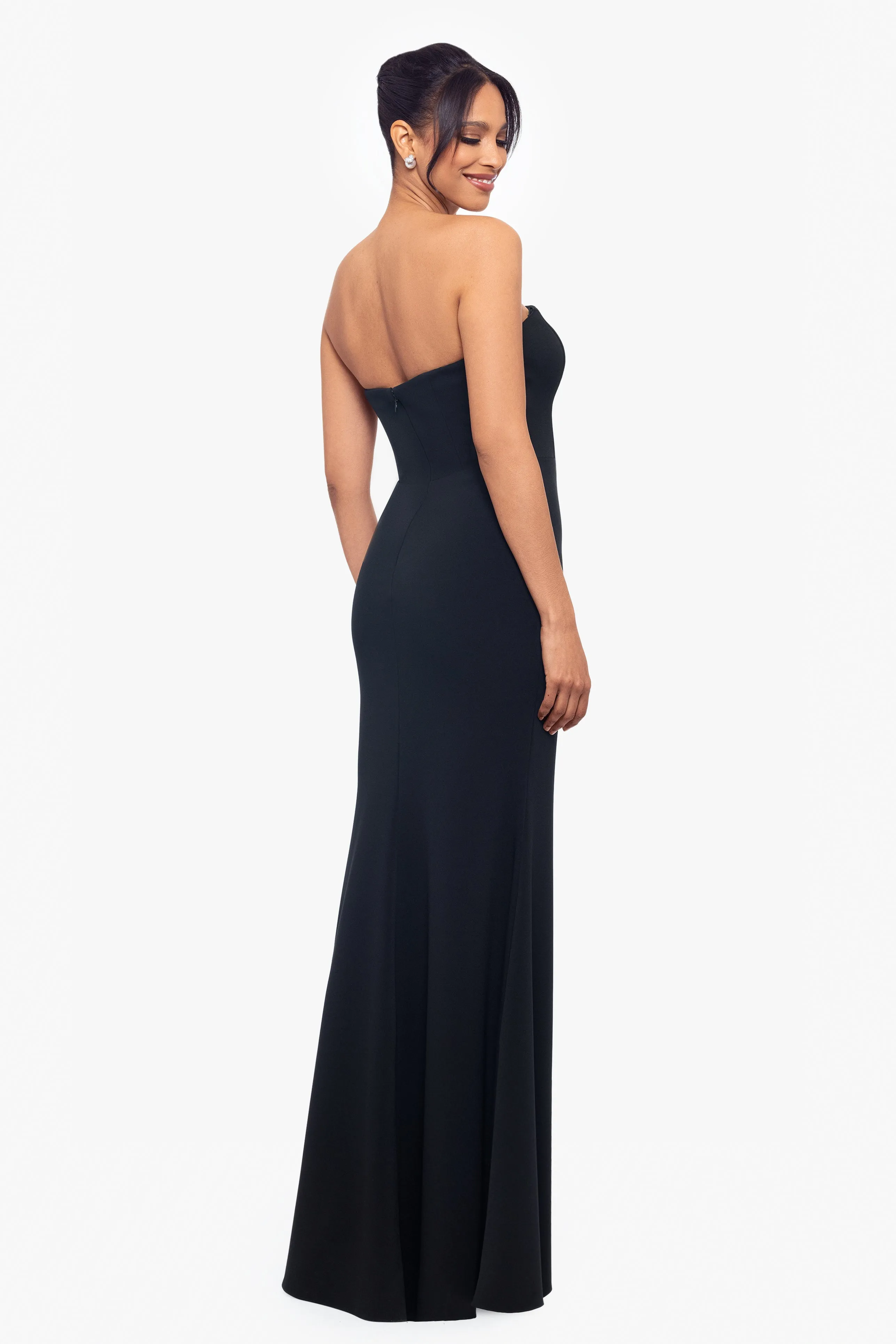 "Eloise" Center Bow Trim Long Dress sold by Betsy & Adam product image thumbnail 2