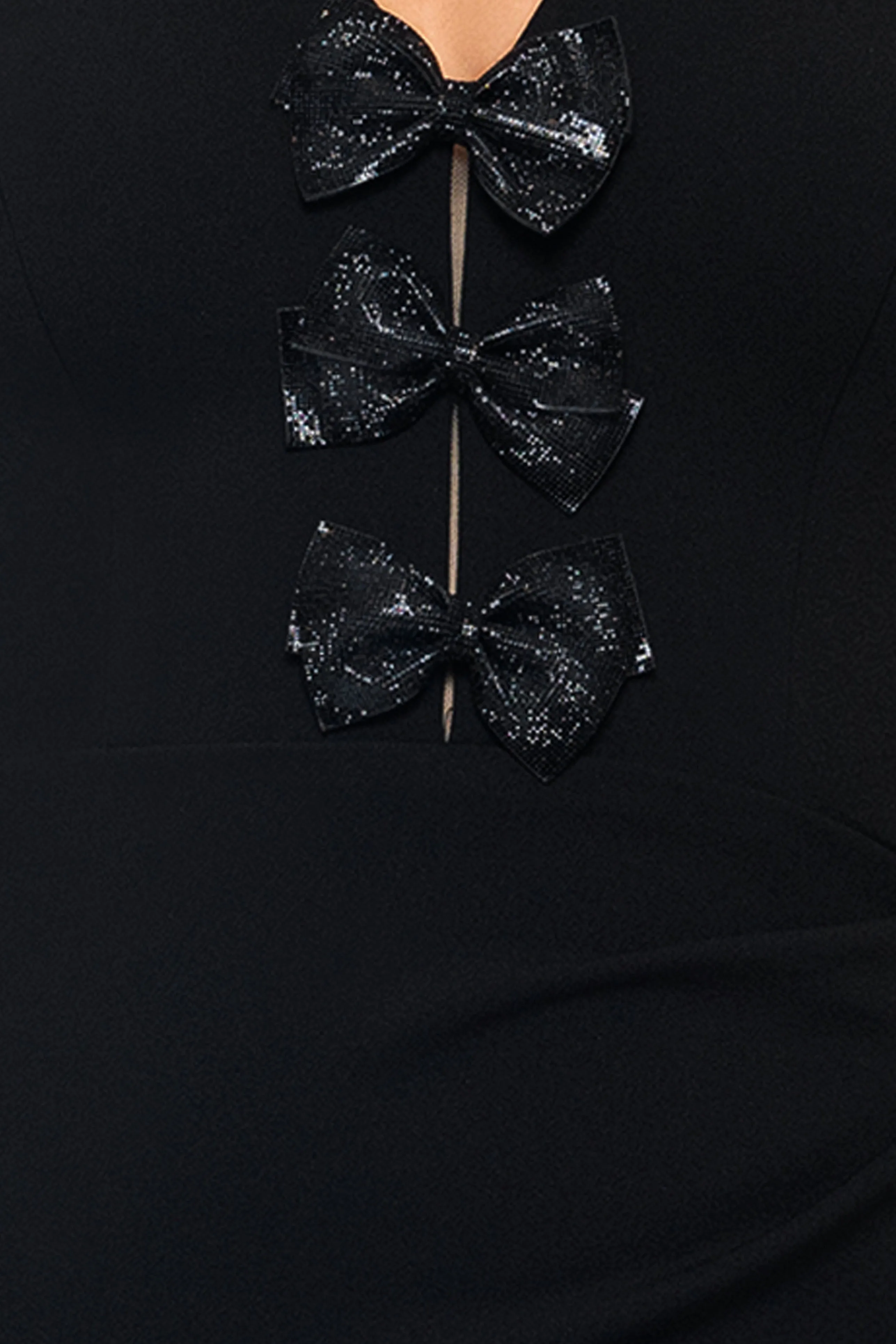 "Eloise" Center Bow Trim Long Dress sold by Betsy & Adam product image thumbnail 5