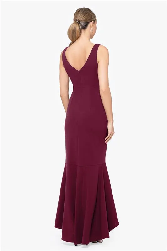 Petite "Candace" Long V- Neck Hi Low Cascade Dress sold by Betsy & Adam product image thumbnail 2