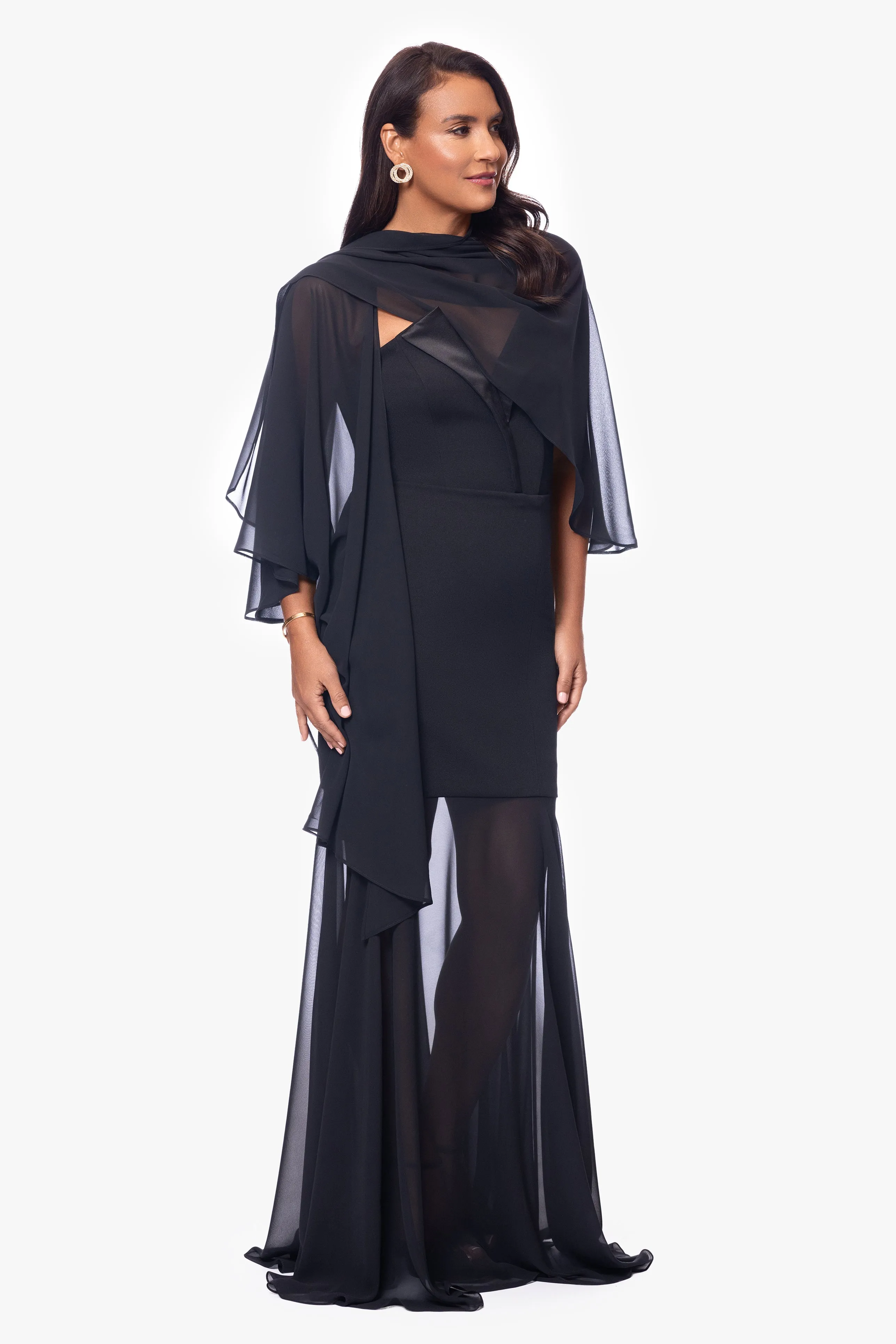 "Bernadette" Chiffon Shawl Wrap sold by Betsy & Adam product image thumbnail 5