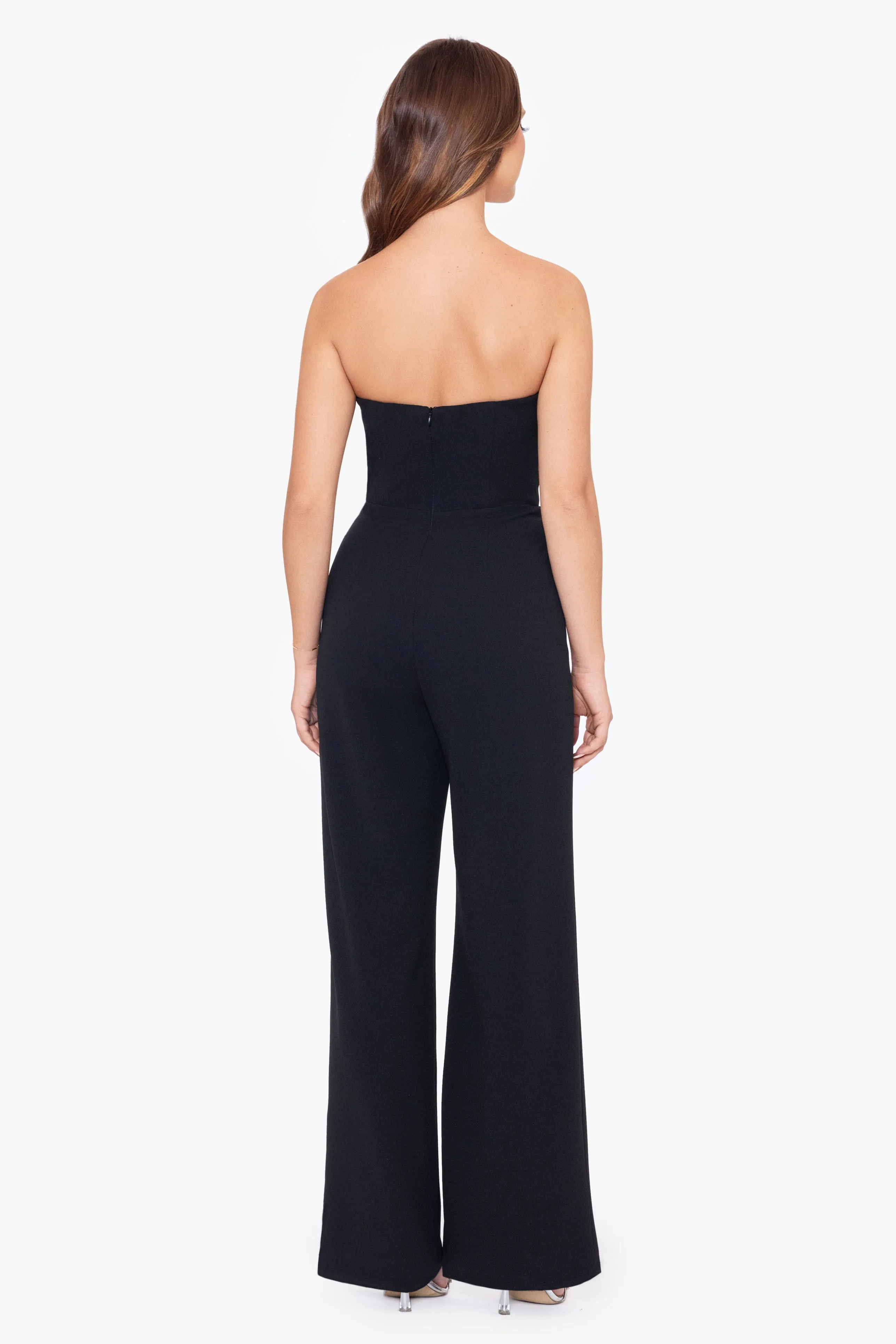 "Tasha" Long Strapless Tuxedo Jumpsuit sold by Betsy & Adam product image thumbnail 2