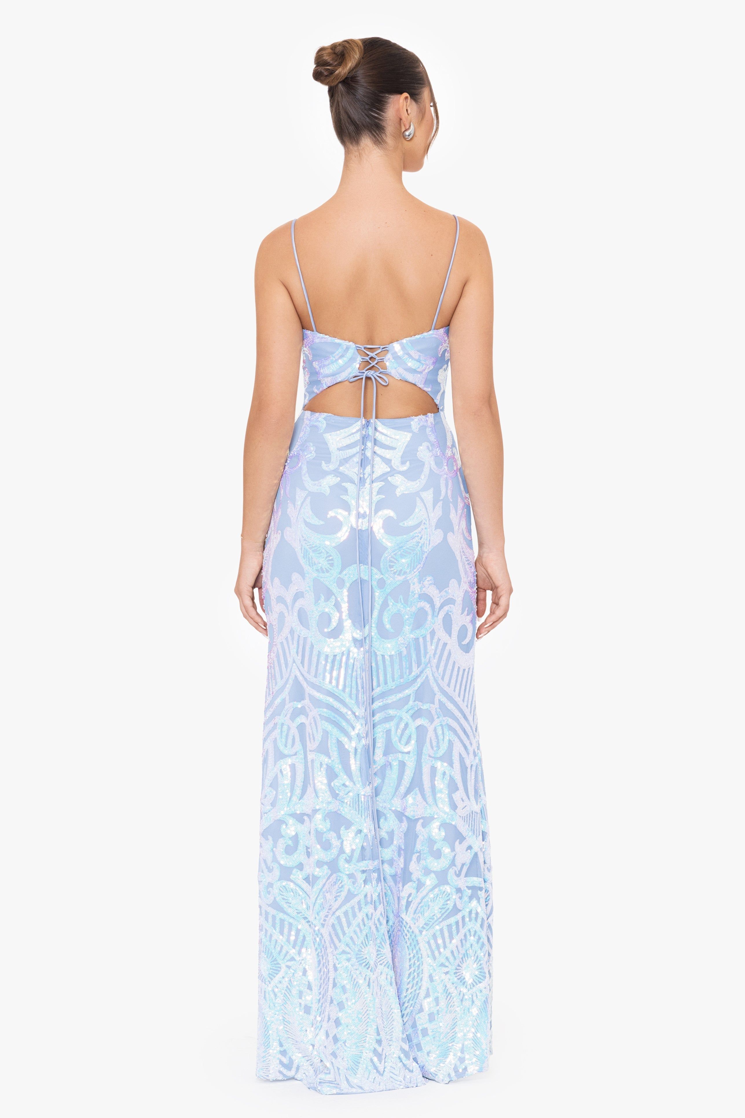 "Amy" Long Sequin Pattern Floor Length Dress sold by Betsy & Adam product image thumbnail 2