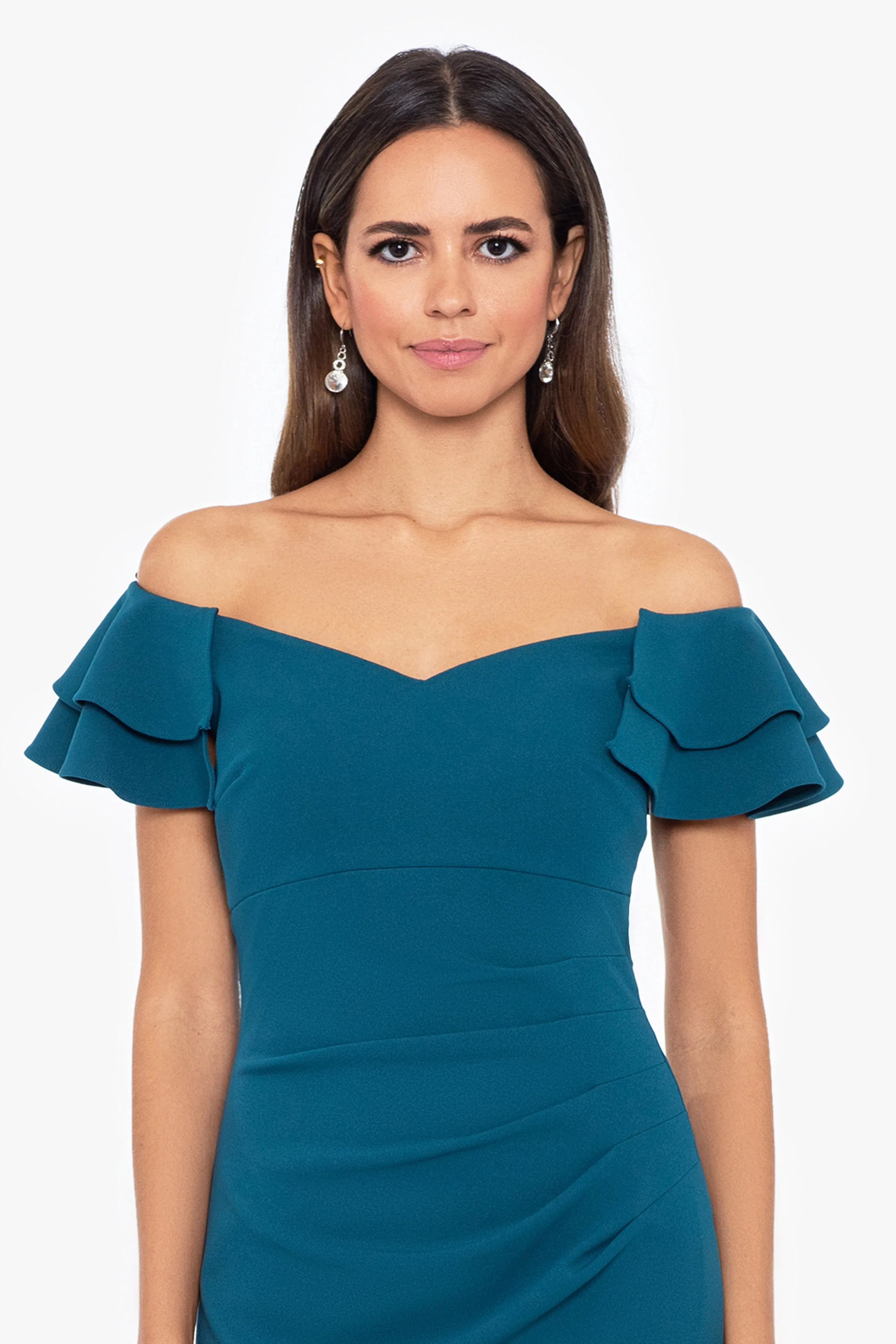 "Monica" Short Scuba Off the Shoulder Dress sold by Betsy & Adam product image thumbnail 3