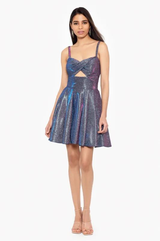 "Grace" Short Metallic Cut Out Dress sold by Betsy & Adam