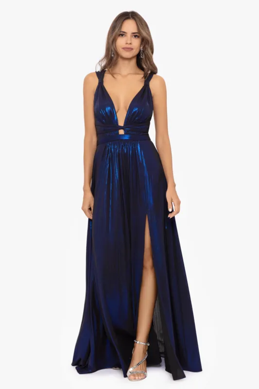 "Arden" Metallic Cutout Long Sleeve Dress made by Betsy & Adam