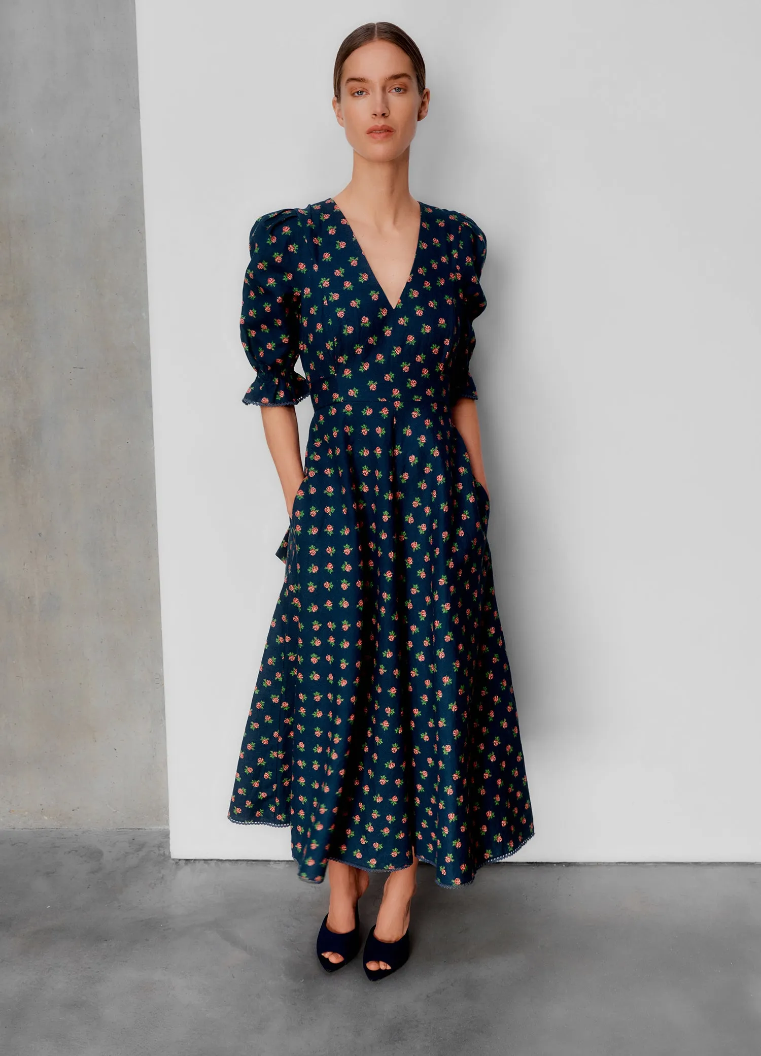 Flora Bud Navy Dress sold by Beulah product image thumbnail 2