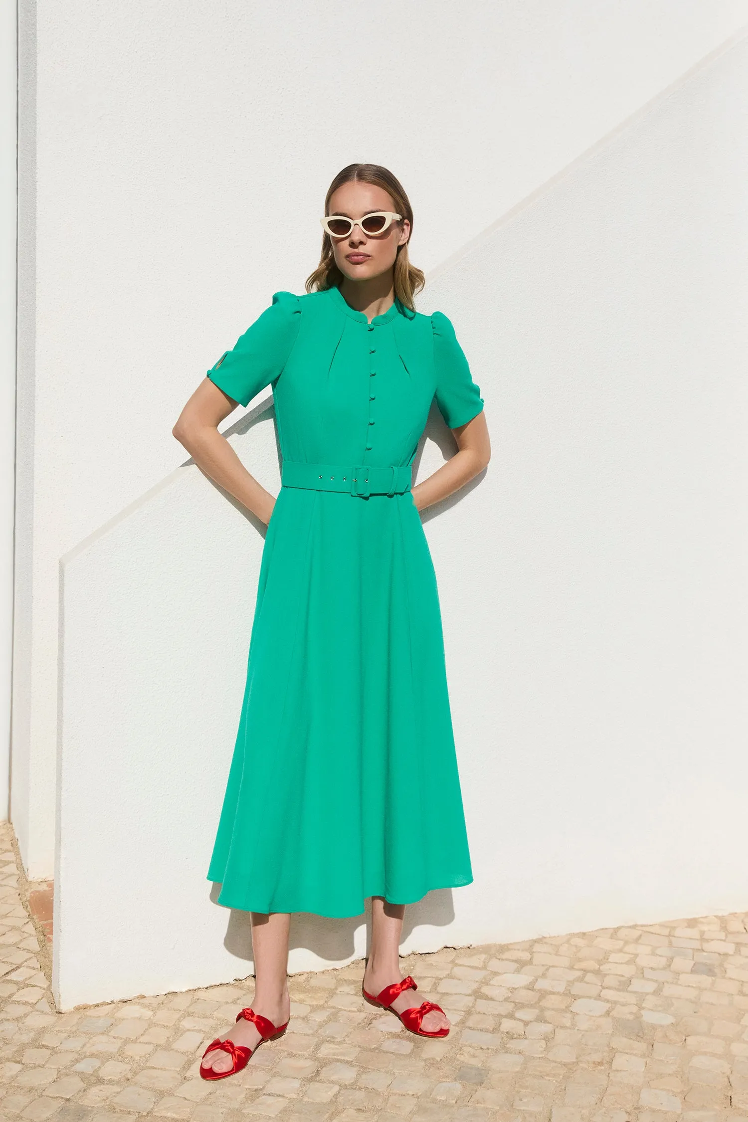 Ahana Emerald Short Sleeve Dress sold by Beulah product image thumbnail 2