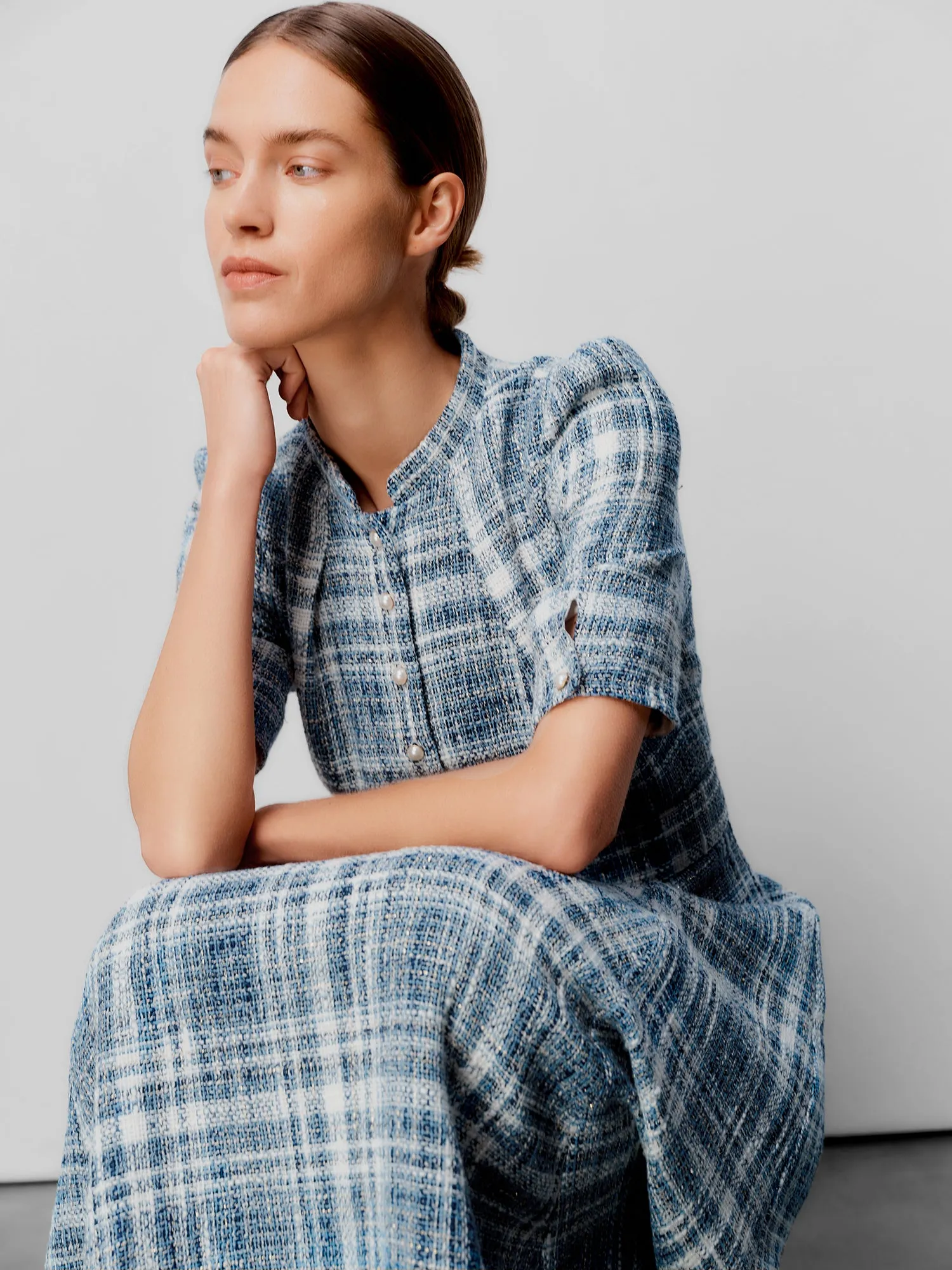 Ahana Boucle Check Dress sold by Beulah product image thumbnail 2