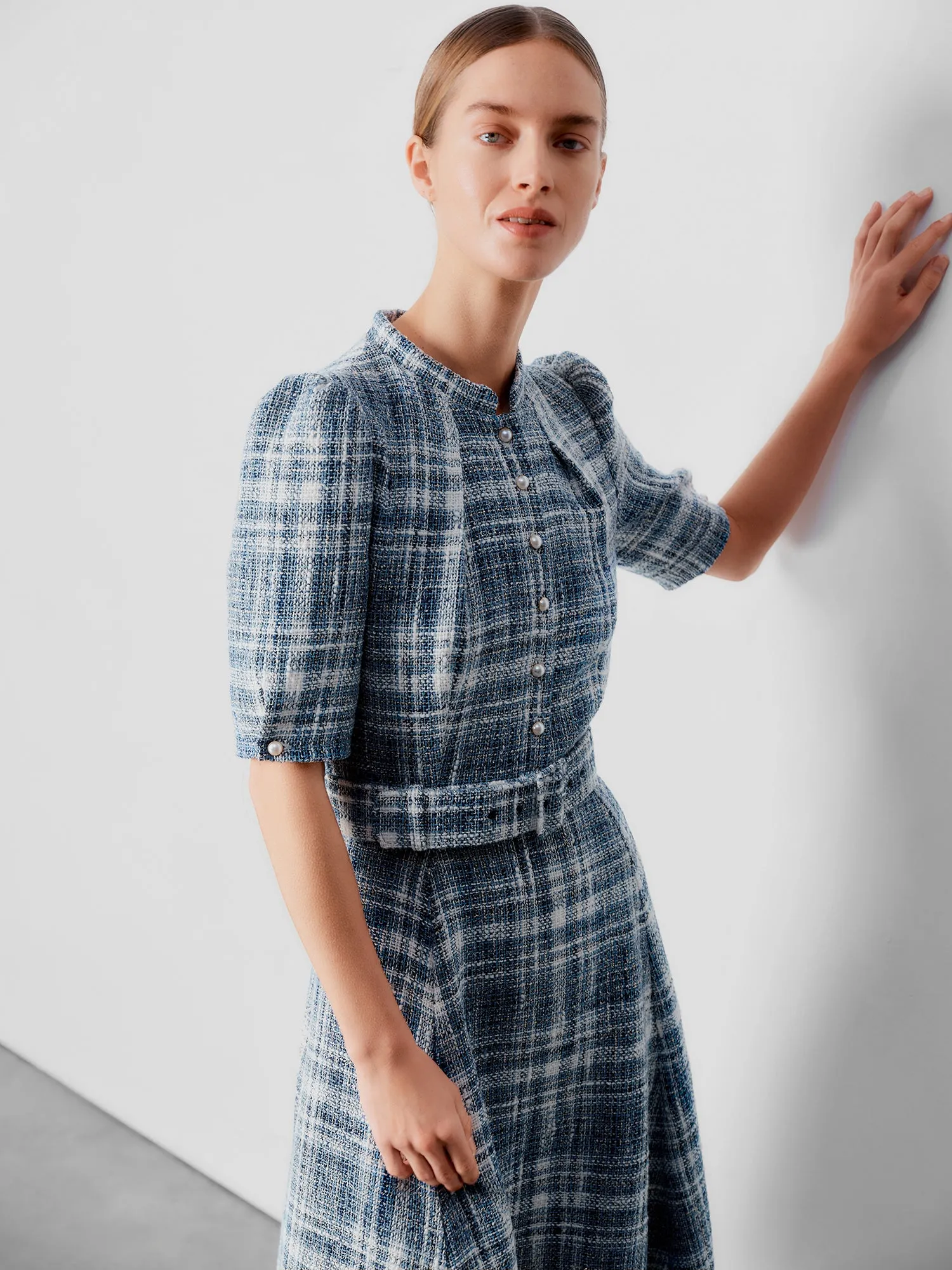 Ahana Boucle Check Dress sold by Beulah product image thumbnail 5