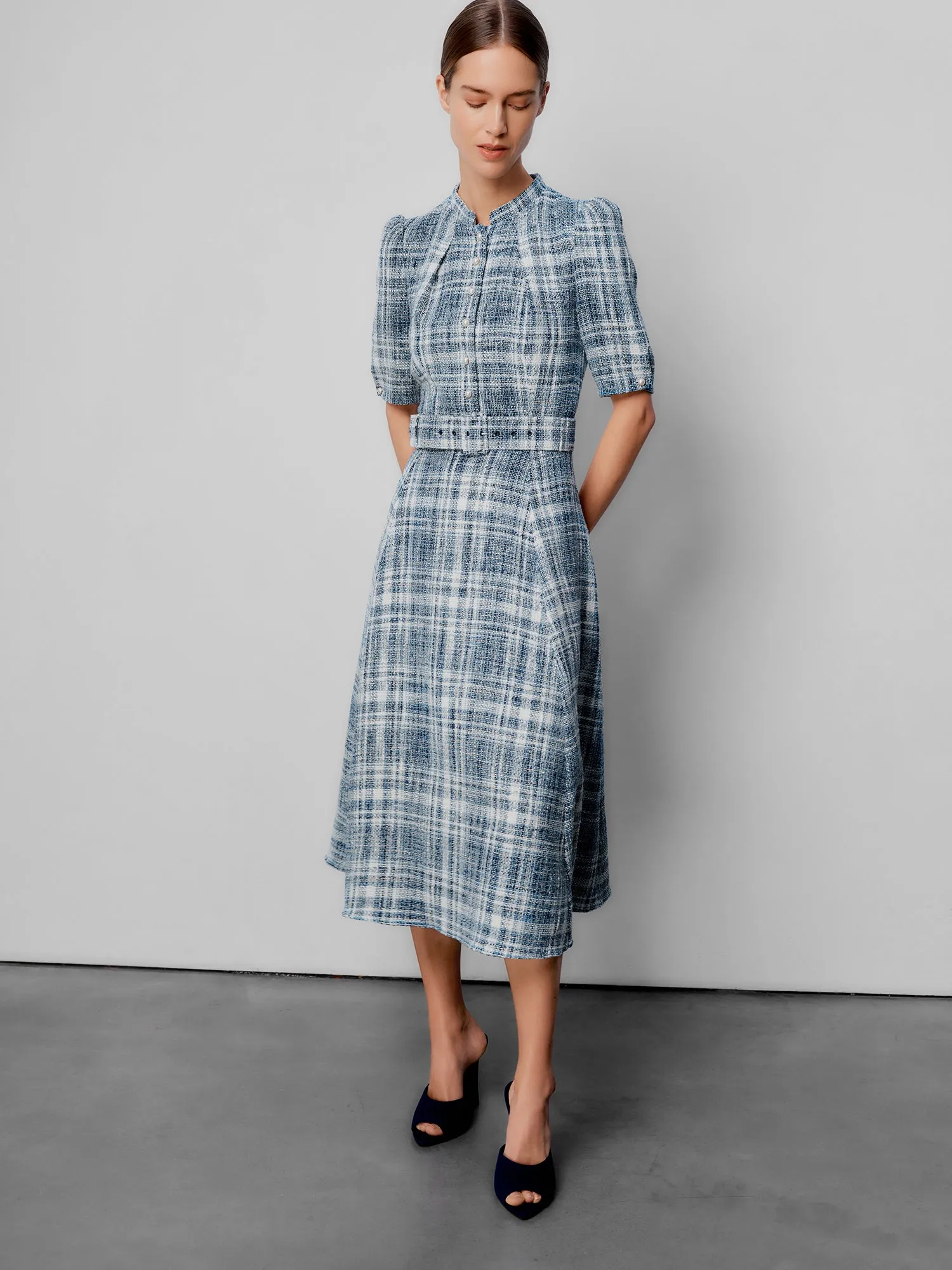 Ahana Boucle Check Dress sold by Beulah product image thumbnail 3
