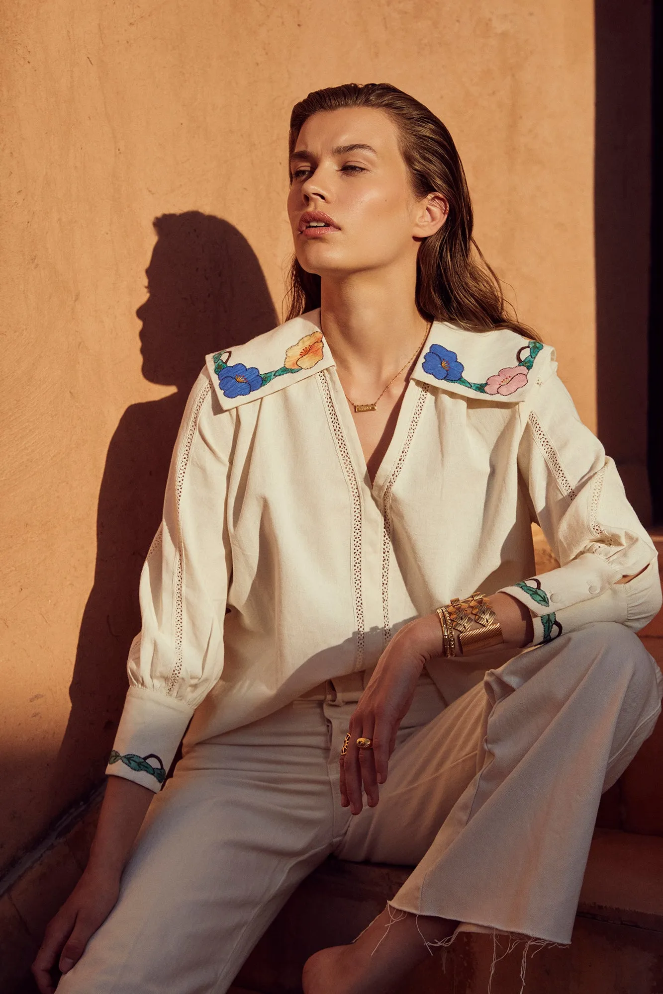 Vera Floral Appliqué Blouse sold by Beulah product image thumbnail 2