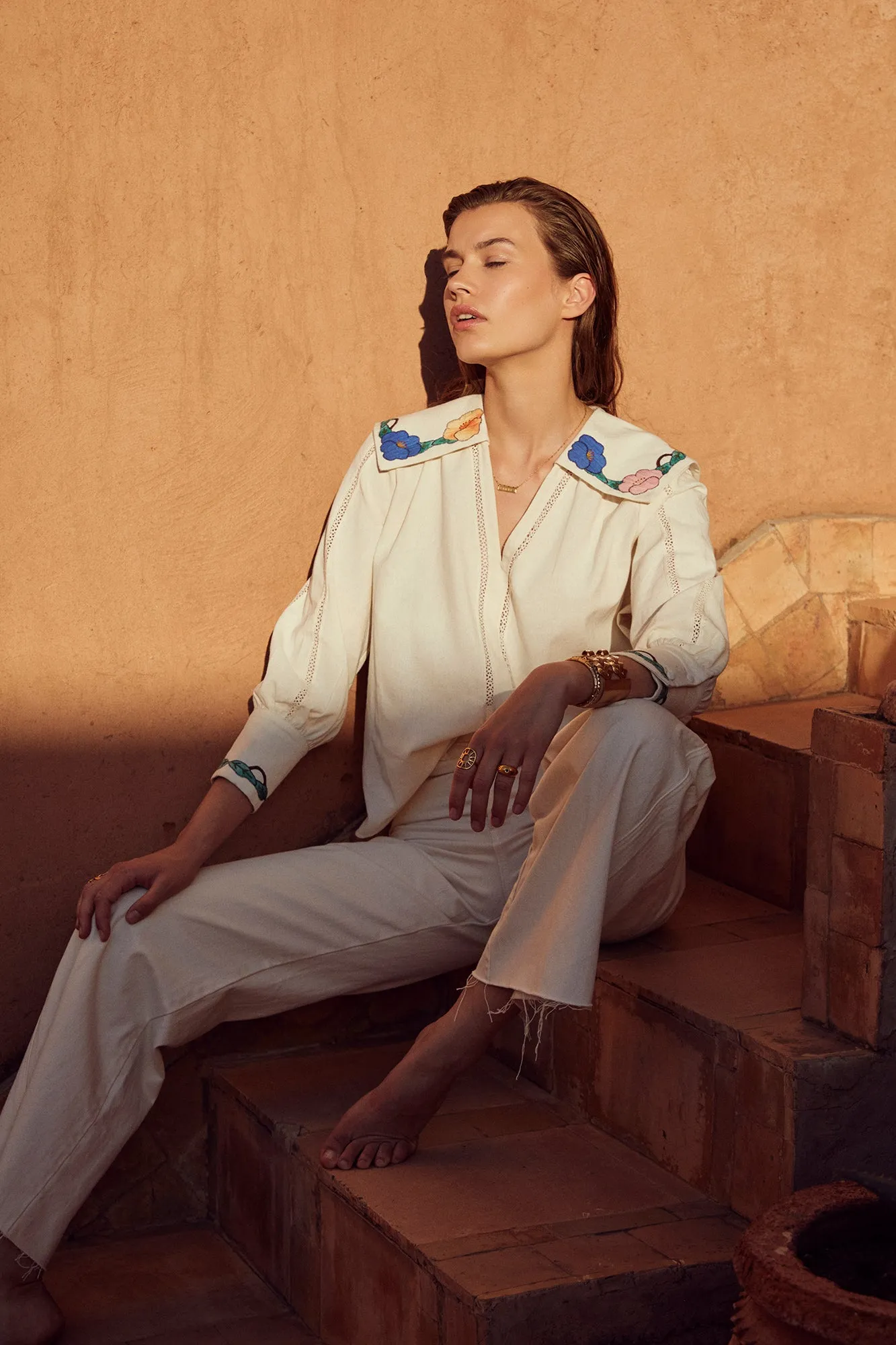 Vera Floral Appliqué Blouse sold by Beulah product image thumbnail 4