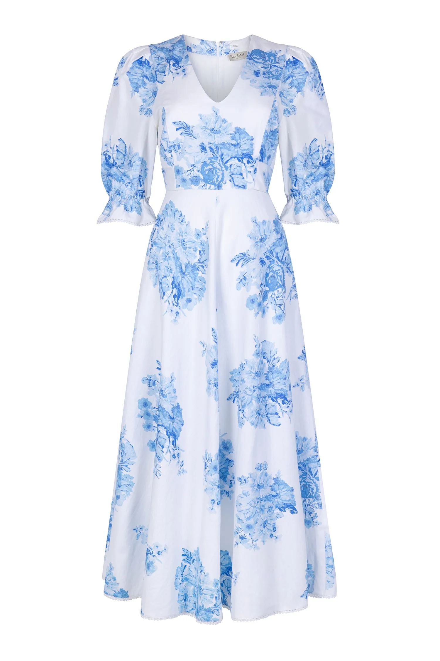 Flora Blue Garden Floral Dress sold by Beulah