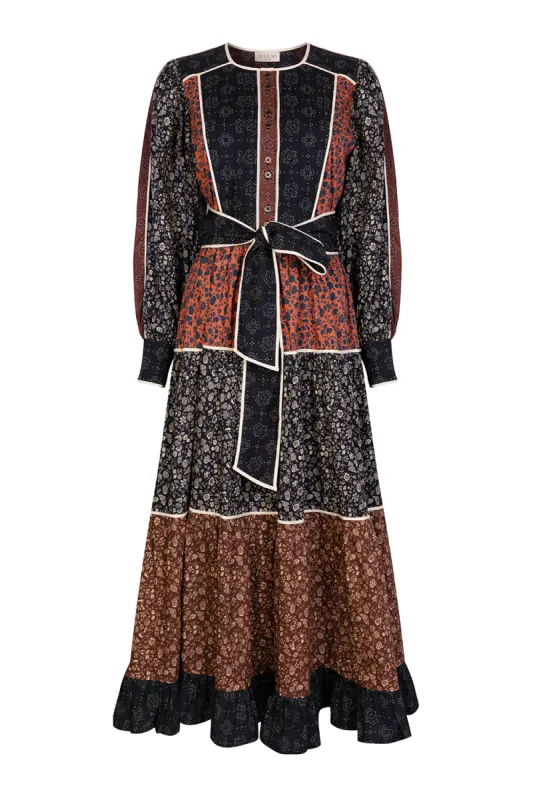 Evelyn Patchwork Dress sold by Beulah