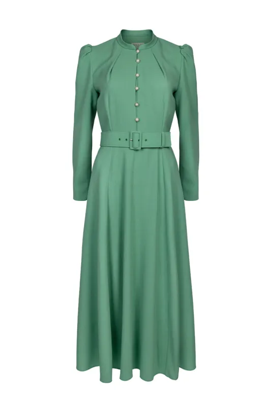 Ahana Pea Green Long Sleeve Dress sold by Beulah