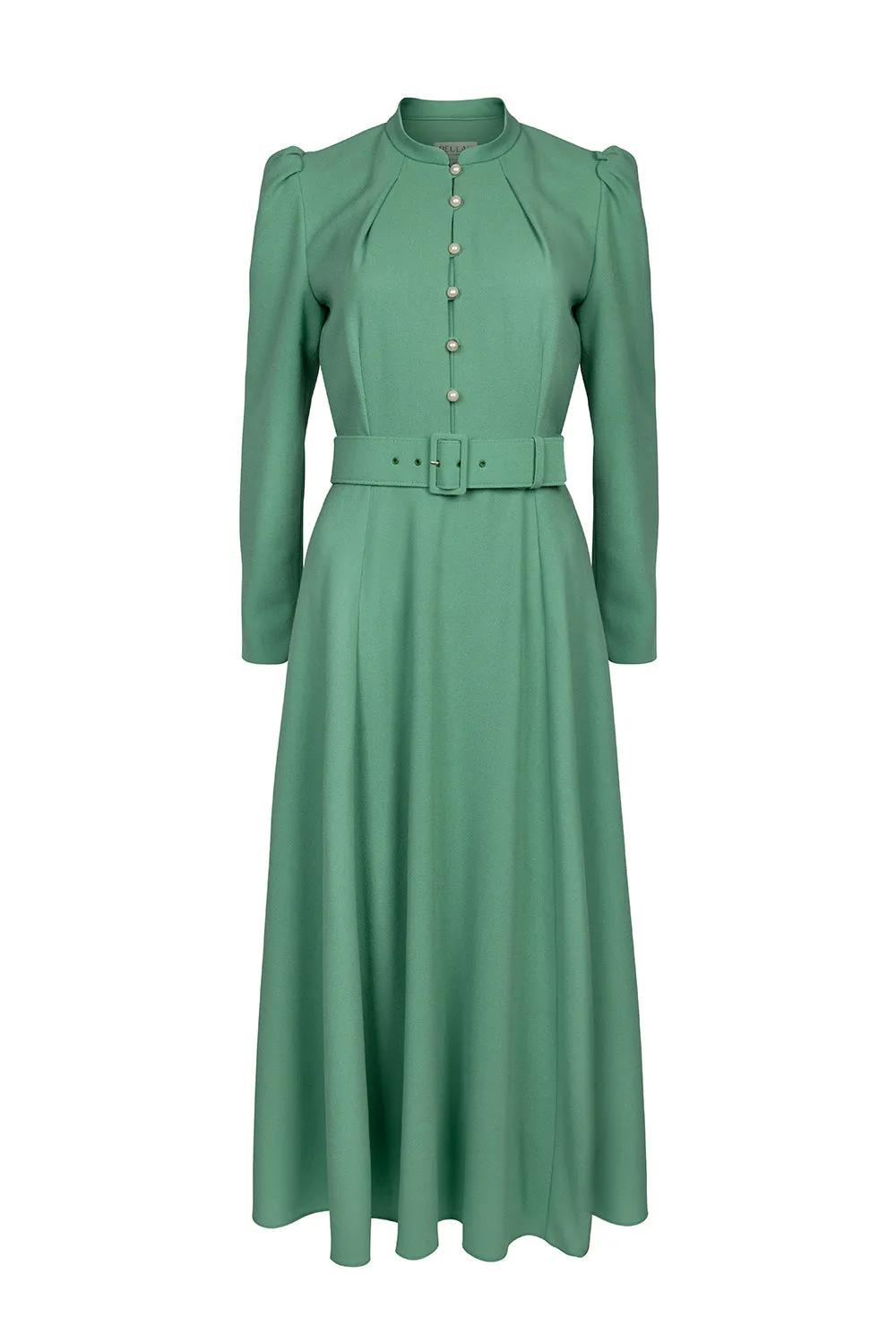 Ahana Pea Green Long Sleeve Dress sold by Beulah