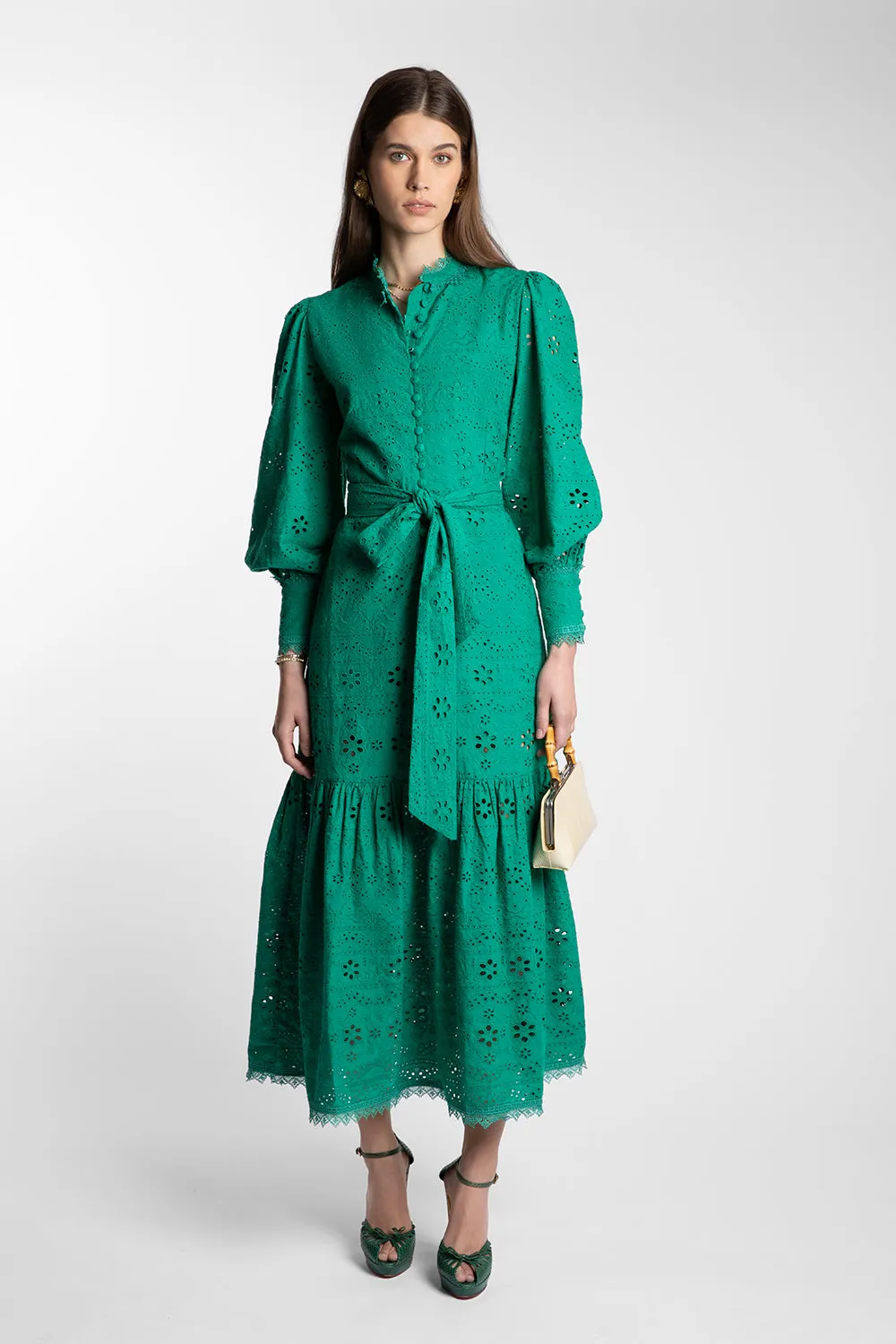 Celeste Emerald Broderie Dress sold by Beulah product image thumbnail 2