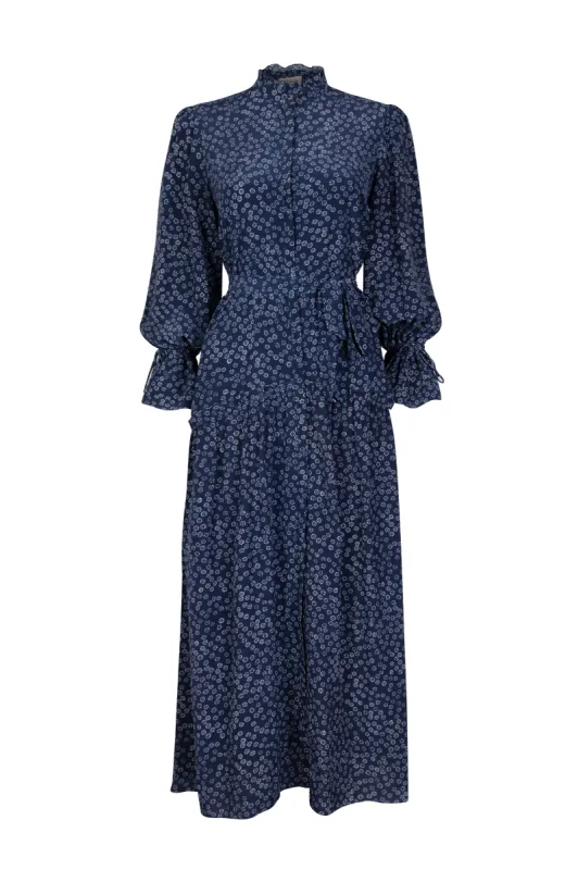 Darsha Navy Daisy Dress sold by Beulah