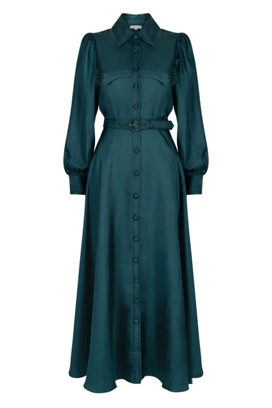 Isadora Teal Shirt Dress sold by Beulah
