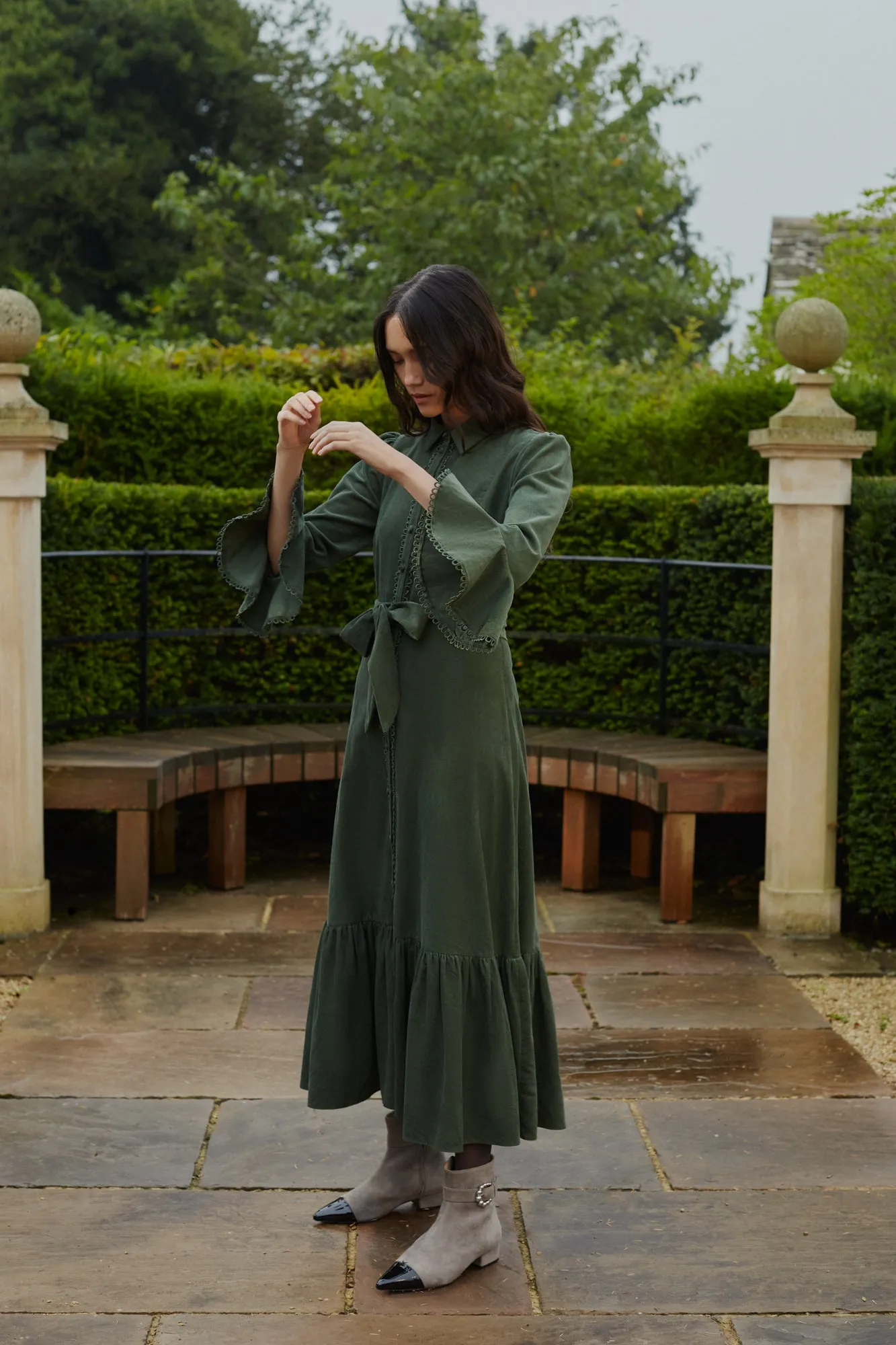 Nalini Khaki Dress sold by Beulah product image thumbnail 4