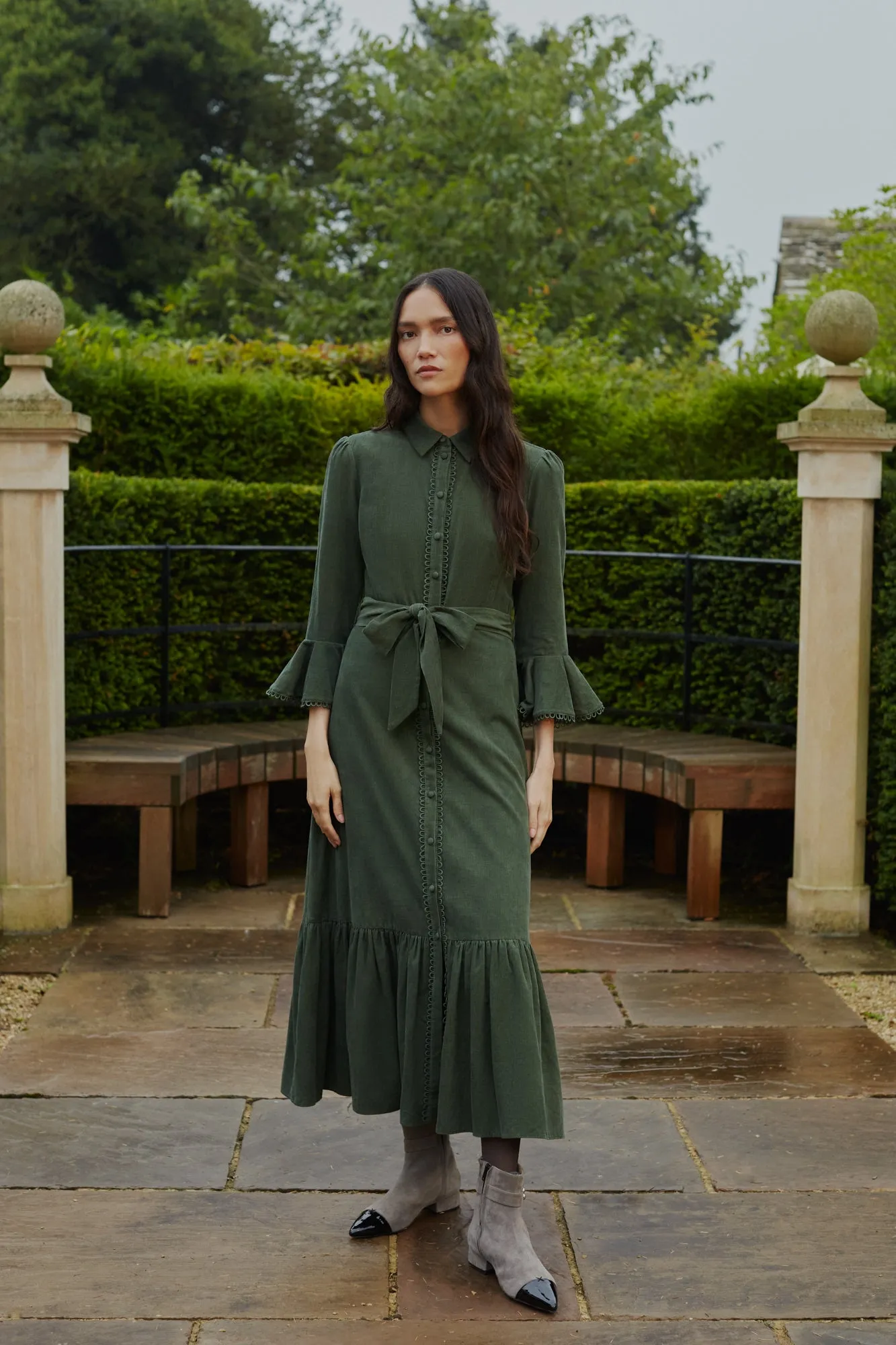 Nalini Khaki Dress sold by Beulah product image thumbnail 3