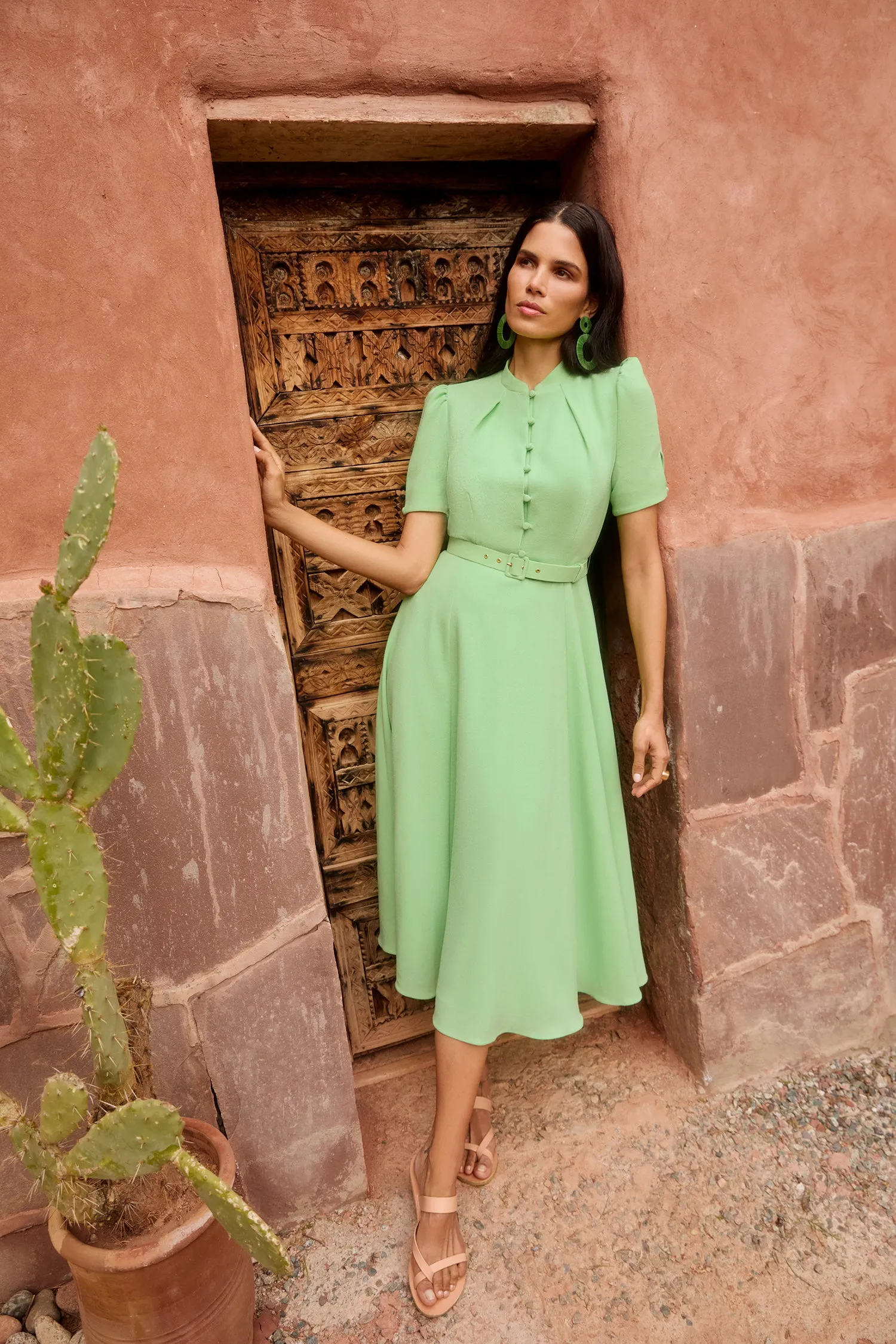 Ahana Apple Green Short Sleeve Dress sold by Beulah product image thumbnail 4