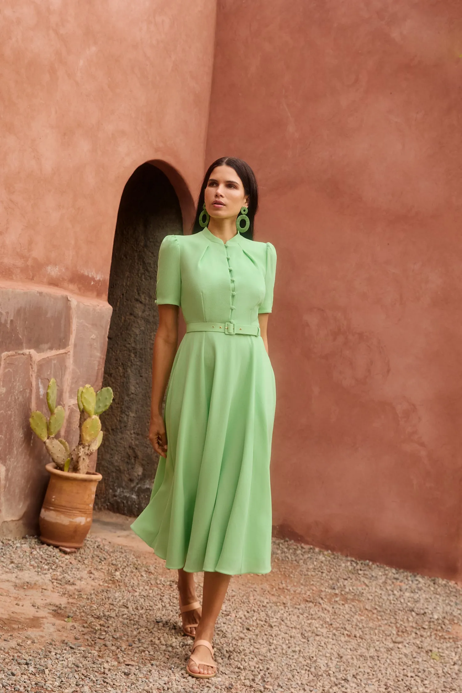Ahana Apple Green Short Sleeve Dress sold by Beulah product image thumbnail 2