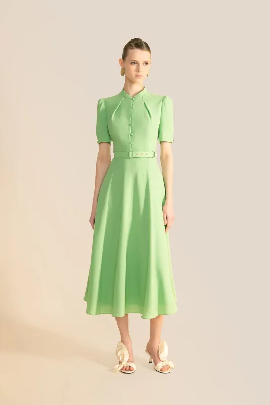 Ahana Apple Green Short Sleeve Dress sold by Beulah