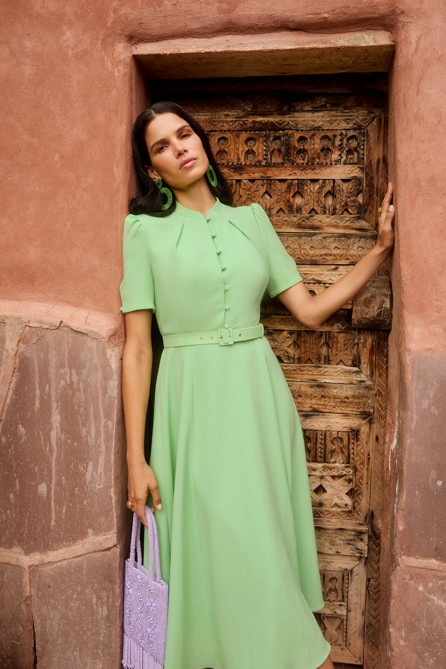 Ahana Apple Green Short Sleeve Dress sold by Beulah product image thumbnail 3