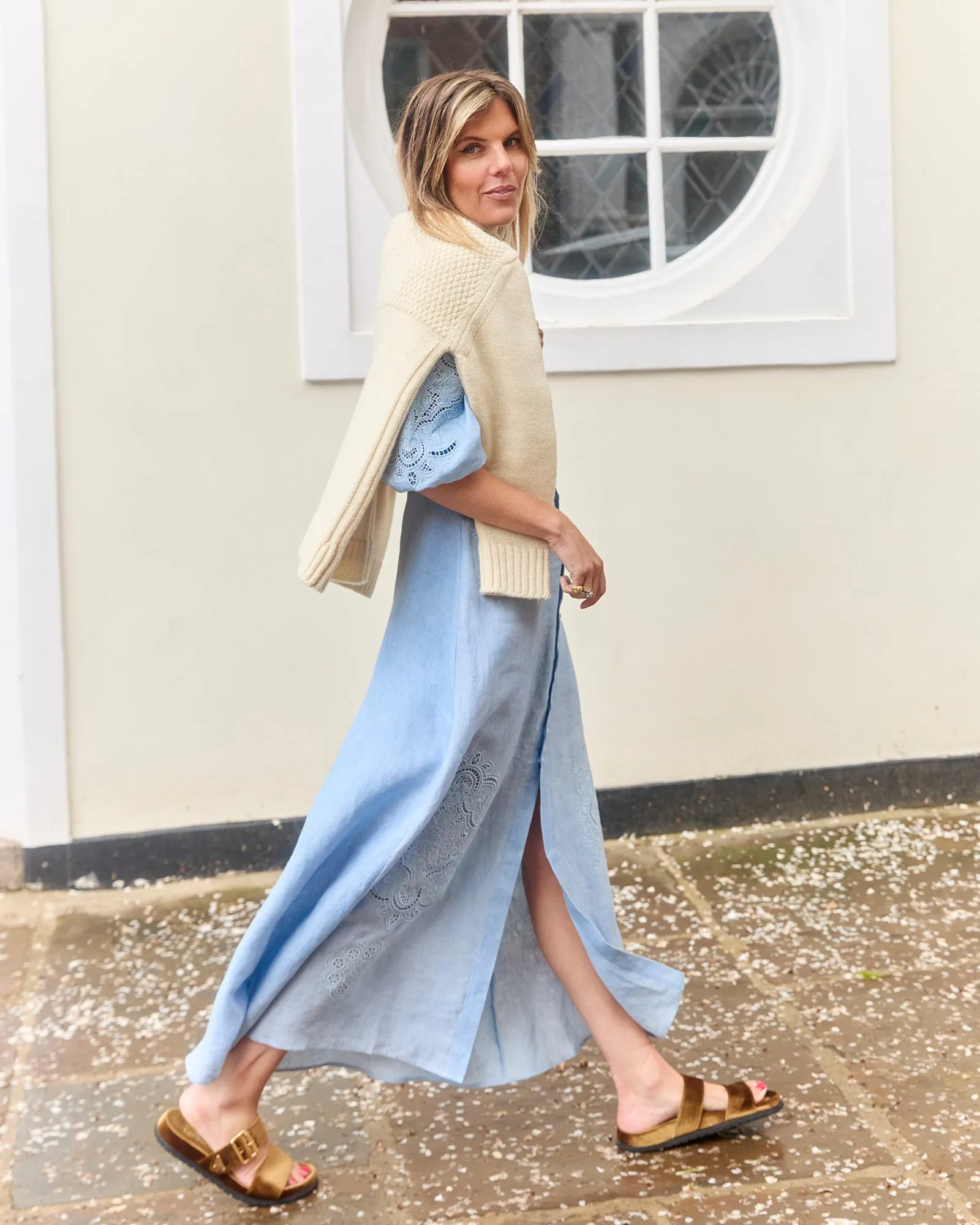 Calla Sky Blue Cutwork Dress sold by Beulah product image thumbnail 3