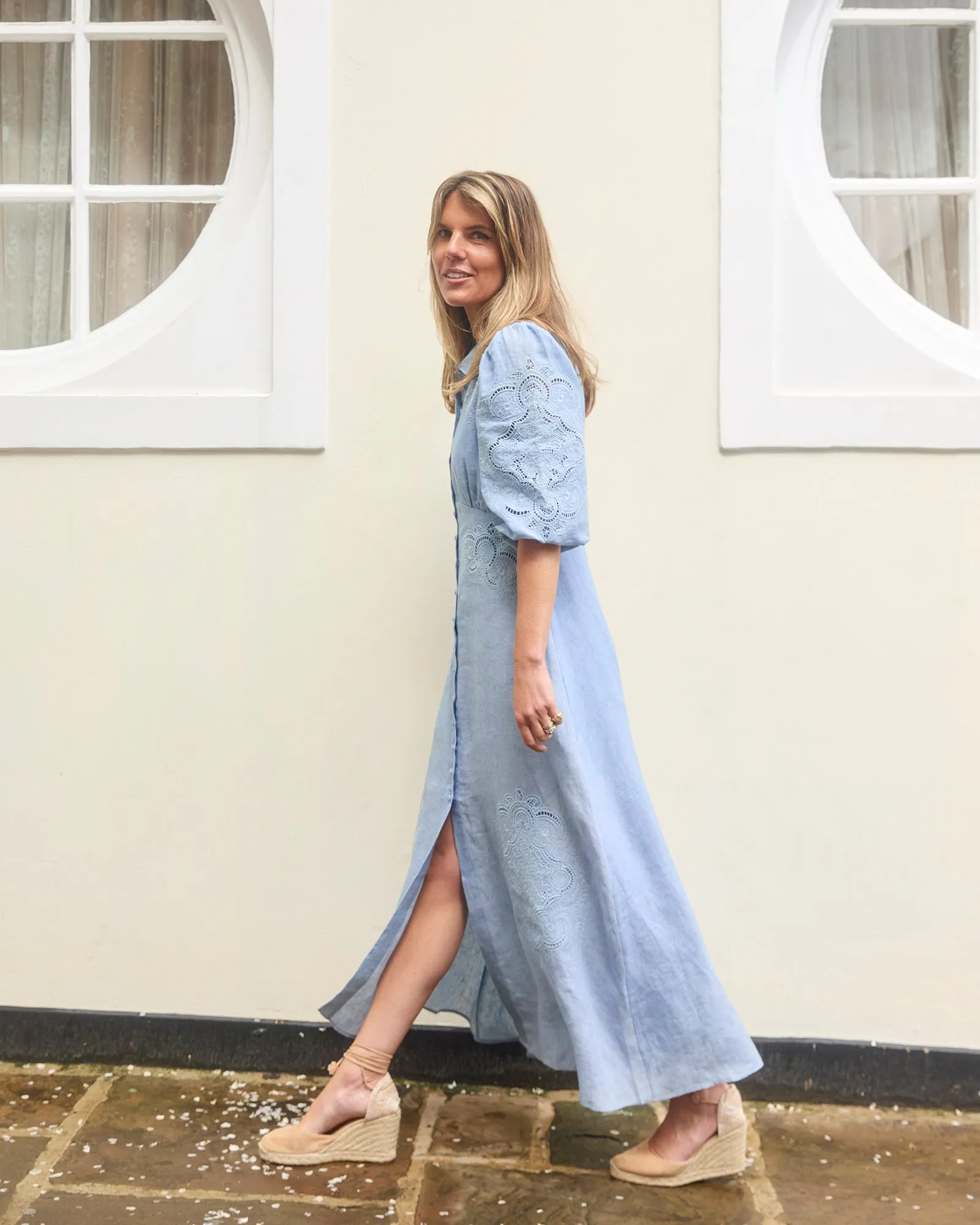 Calla Sky Blue Cutwork Dress sold by Beulah product image thumbnail 5