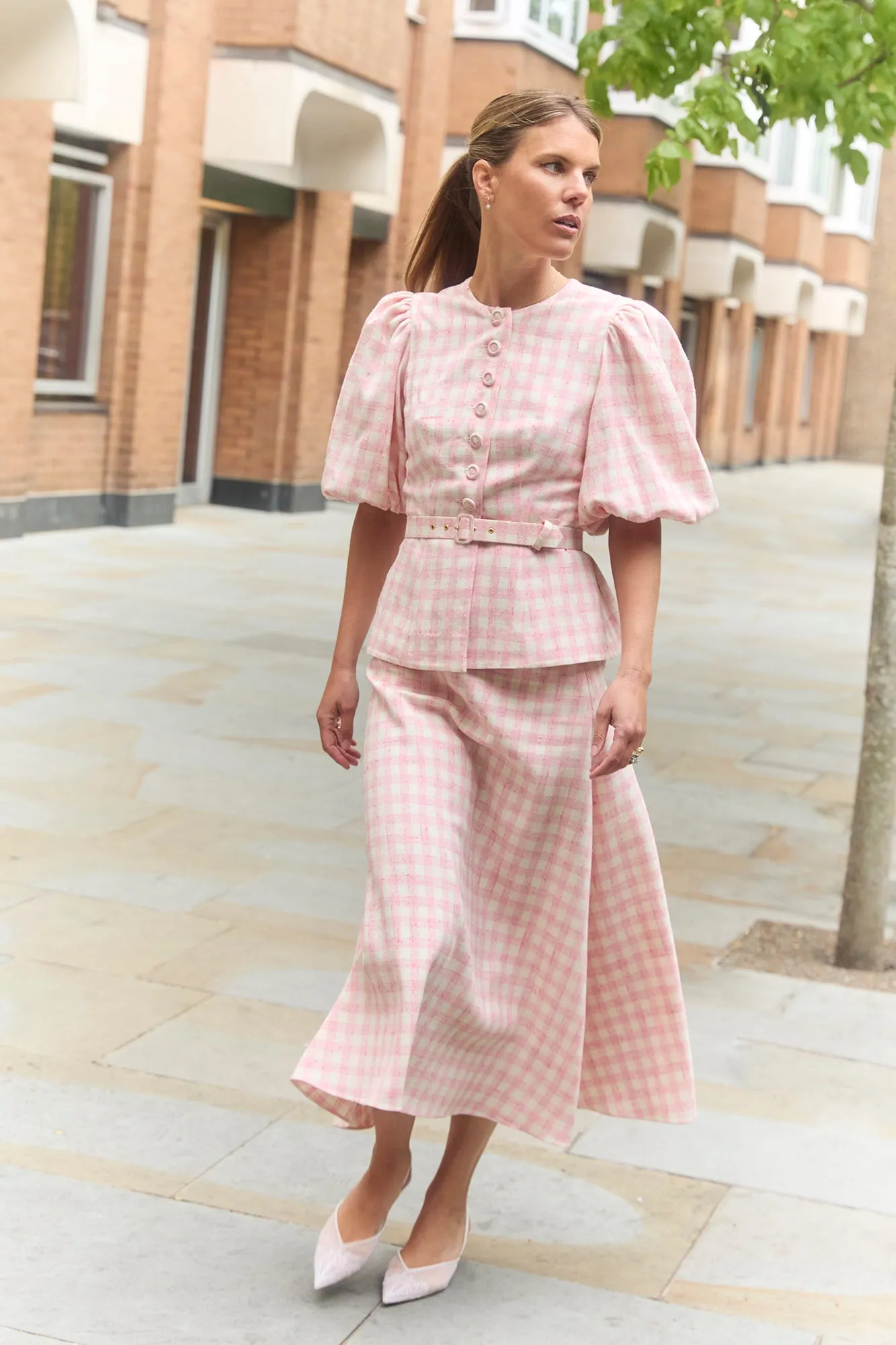 Arabella Pink & White Tweed Skirt sold by Beulah product image thumbnail 3