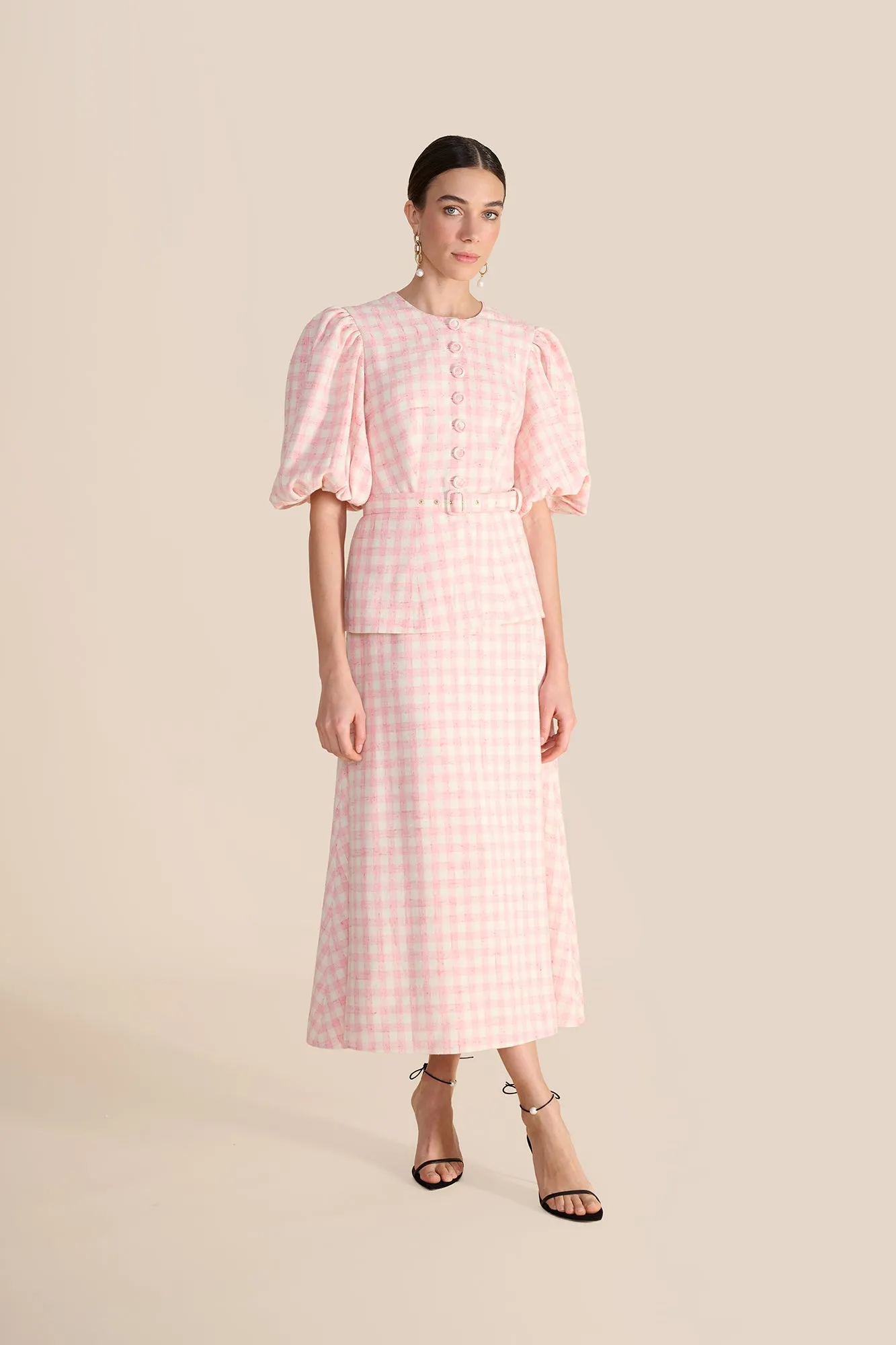 Arabella Pink & White Tweed Skirt sold by Beulah product image thumbnail 5