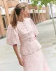 Gabriella Pink & White Tweed Blouse sold by Beulah