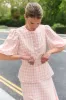 Gabriella Pink & White Tweed Blouse sold by Beulah
