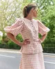 Gabriella Pink & White Tweed Blouse sold by Beulah