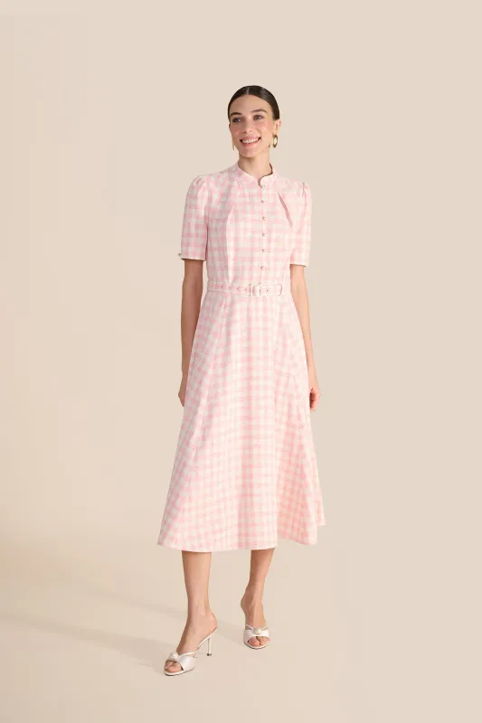 Ahana Pink & White Tweed Dress sold by Beulah