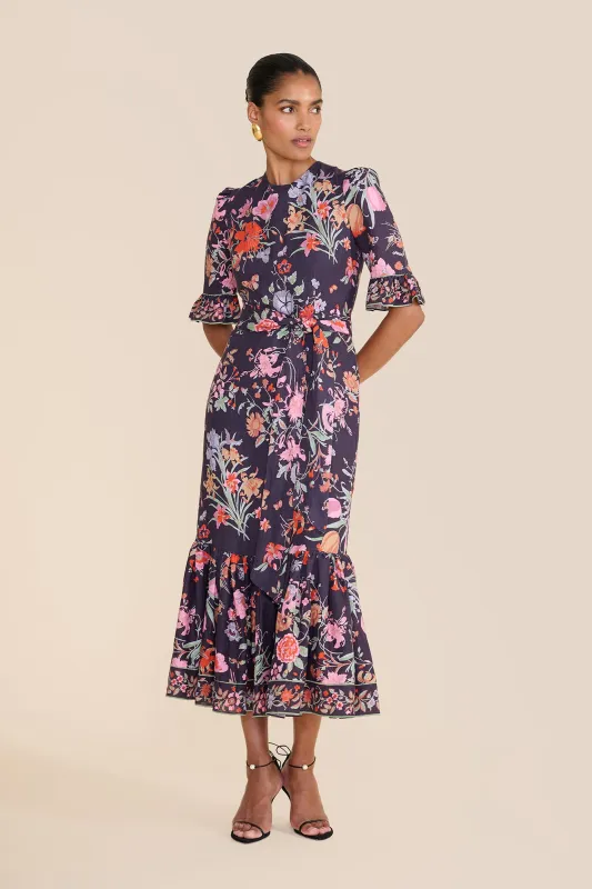 Aster Navy Floral Bouquet Dress sold by Beulah