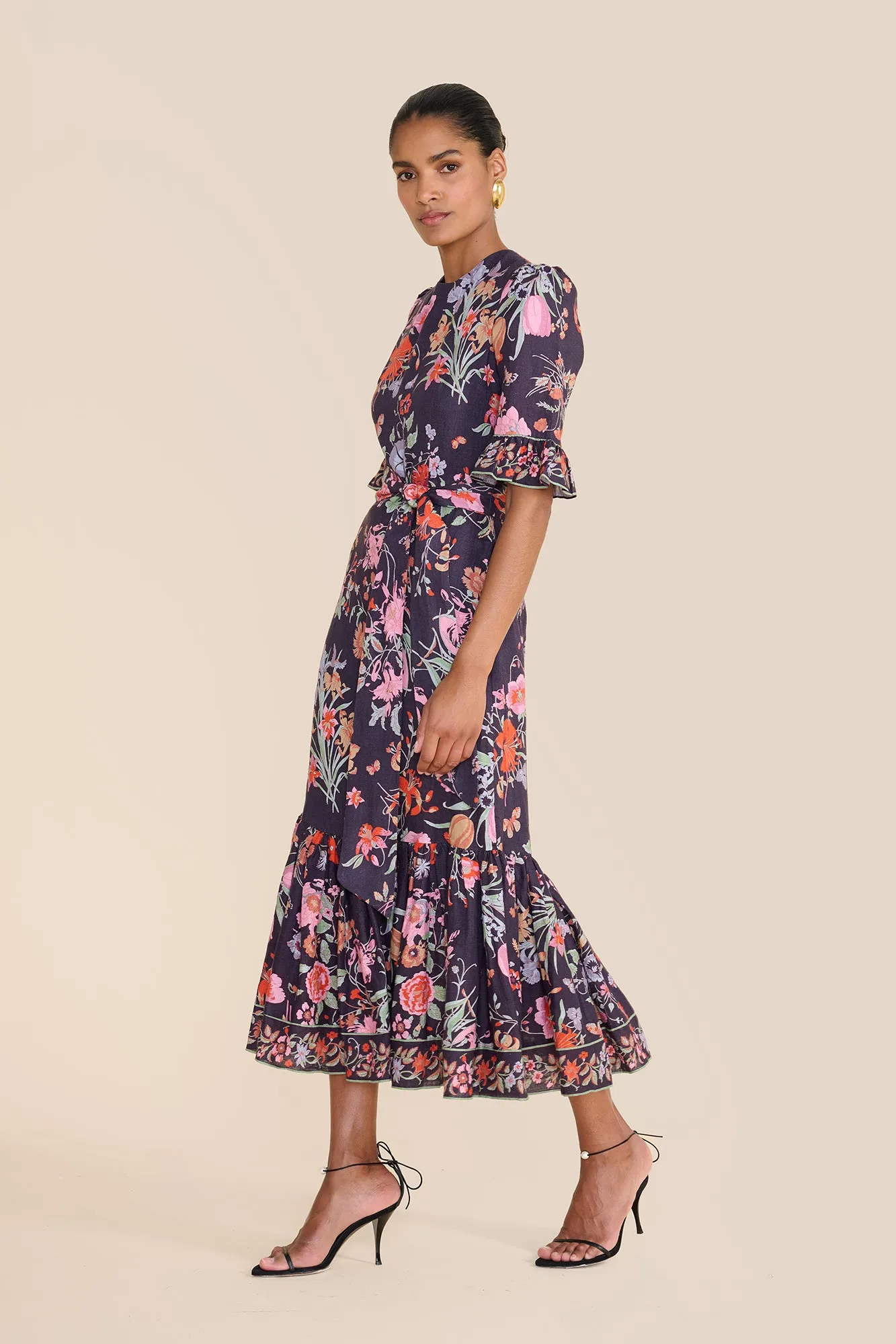 Aster Navy Floral Bouquet Dress sold by Beulah product image thumbnail 2