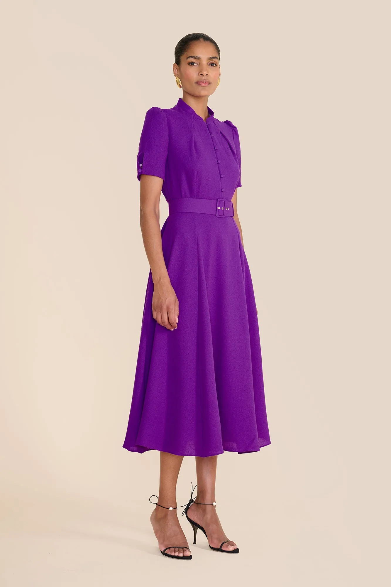 Ahana Bright Purple Short Sleeve Dress sold by Beulah product image thumbnail 2