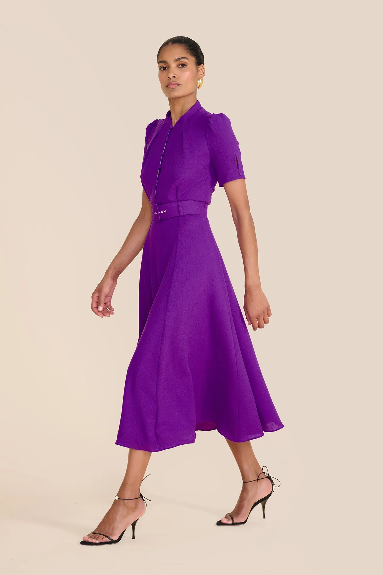 Ahana Bright Purple Short Sleeve Dress sold by Beulah product image thumbnail 3