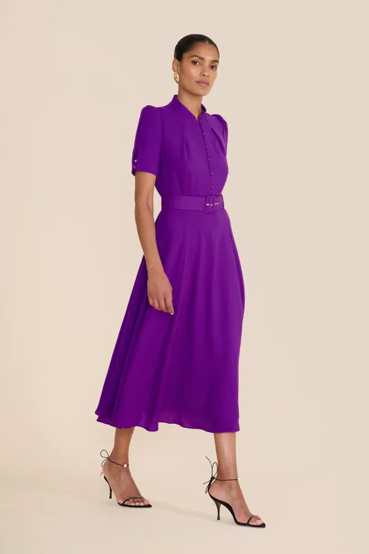 Ahana Bright Purple Short Sleeve Dress sold by Beulah