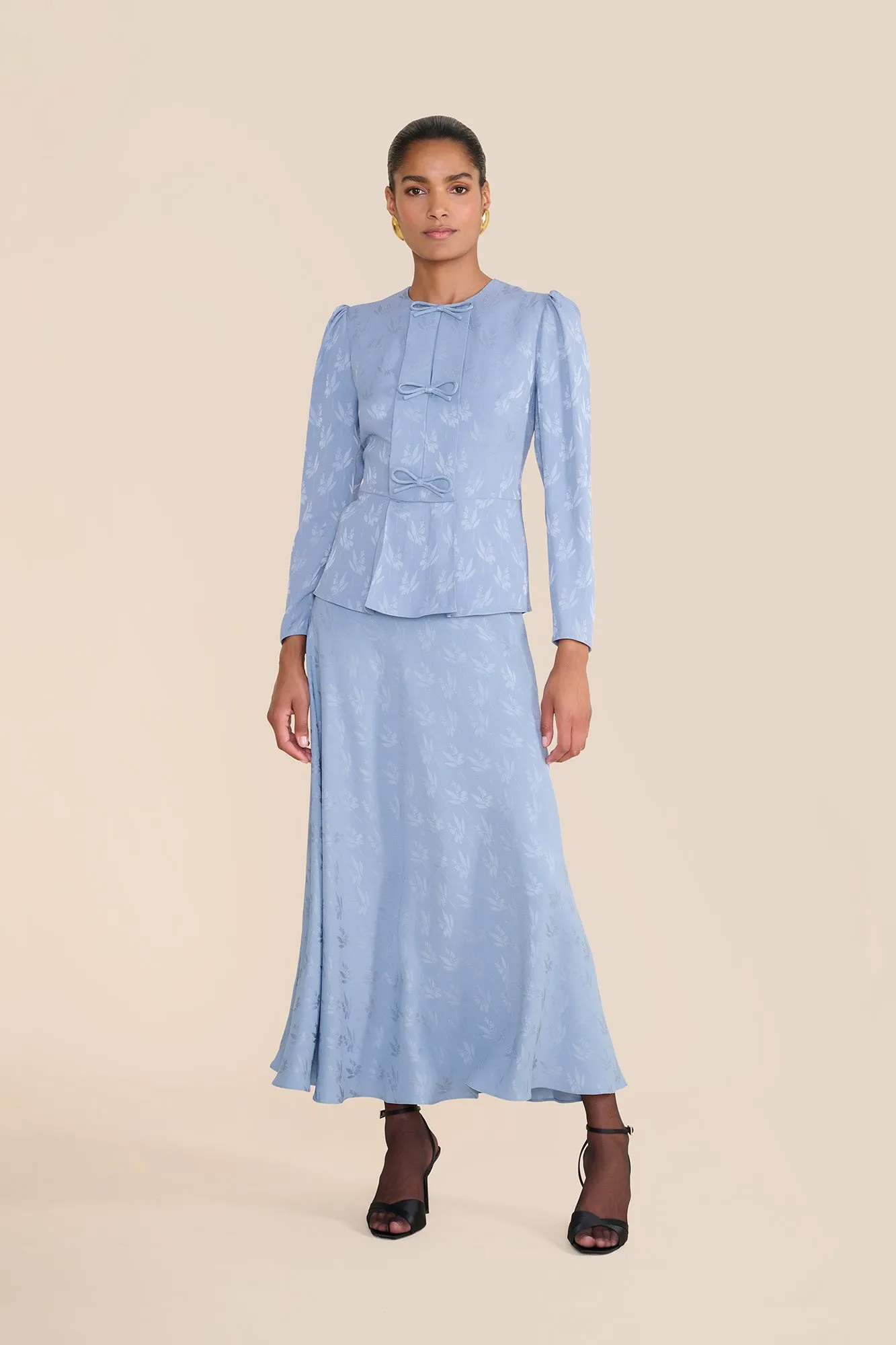 Arabella Floral Jacquard Skirt sold by Beulah