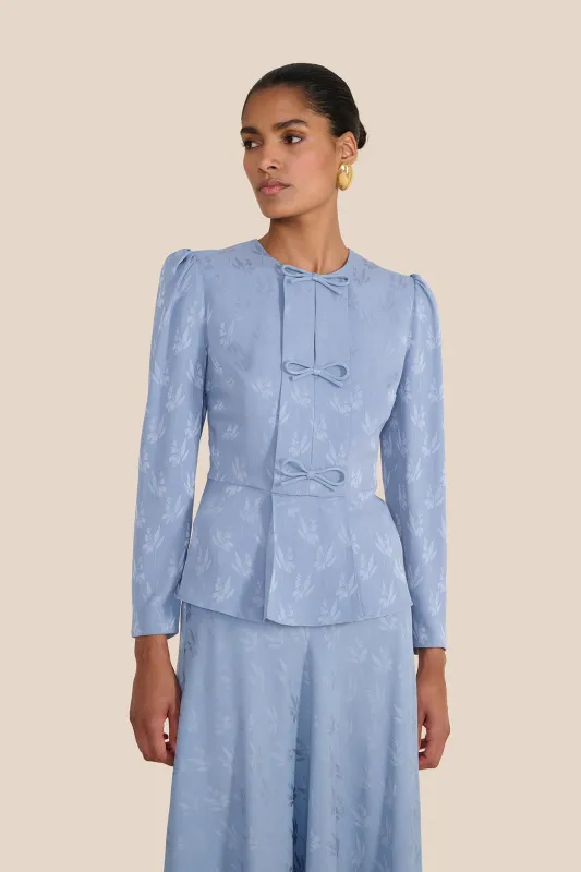 Serena Floral Jacquard Blouse sold by Beulah