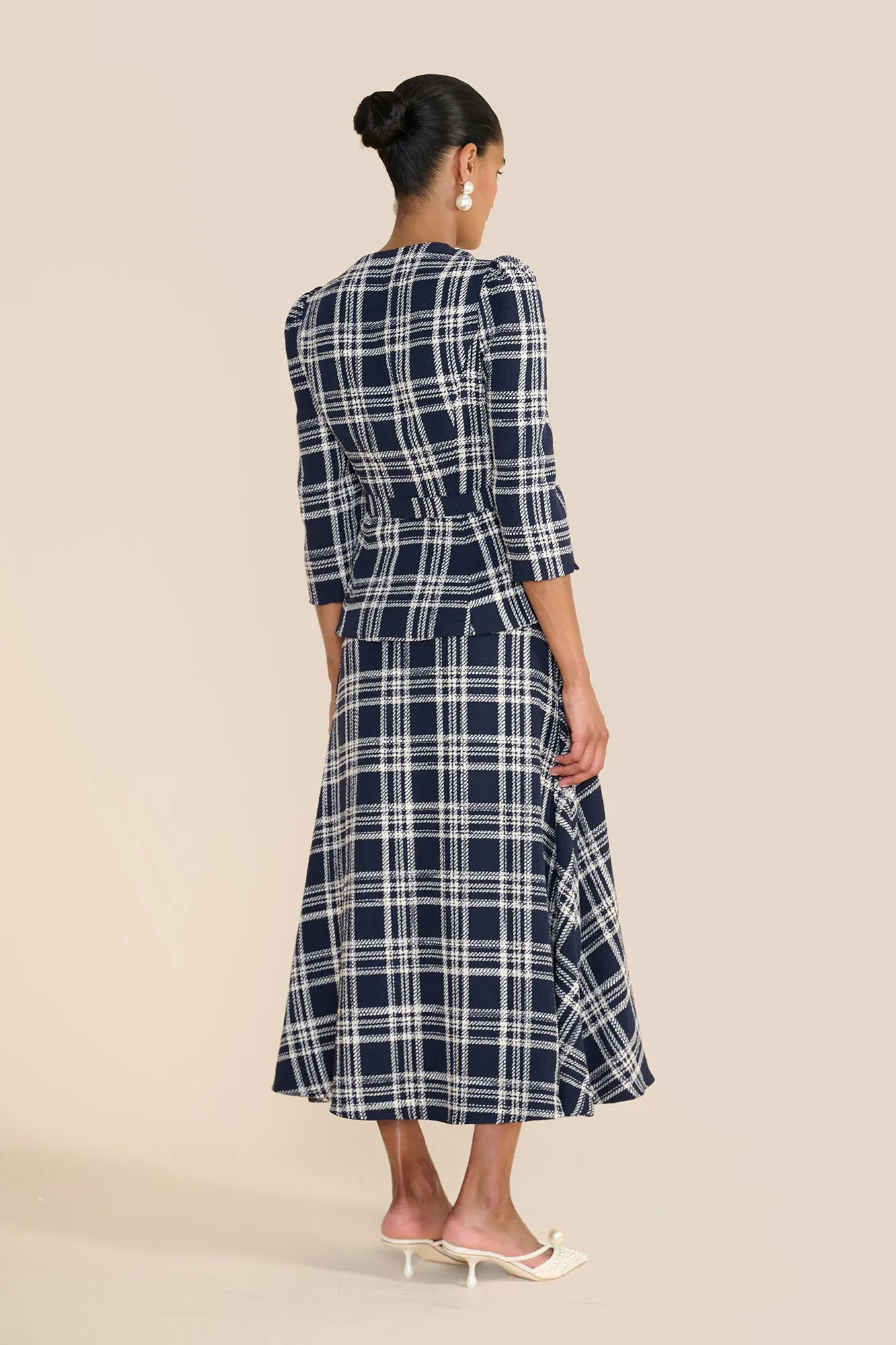 Arabella Navy & White Check Skirt sold by Beulah product image thumbnail 4