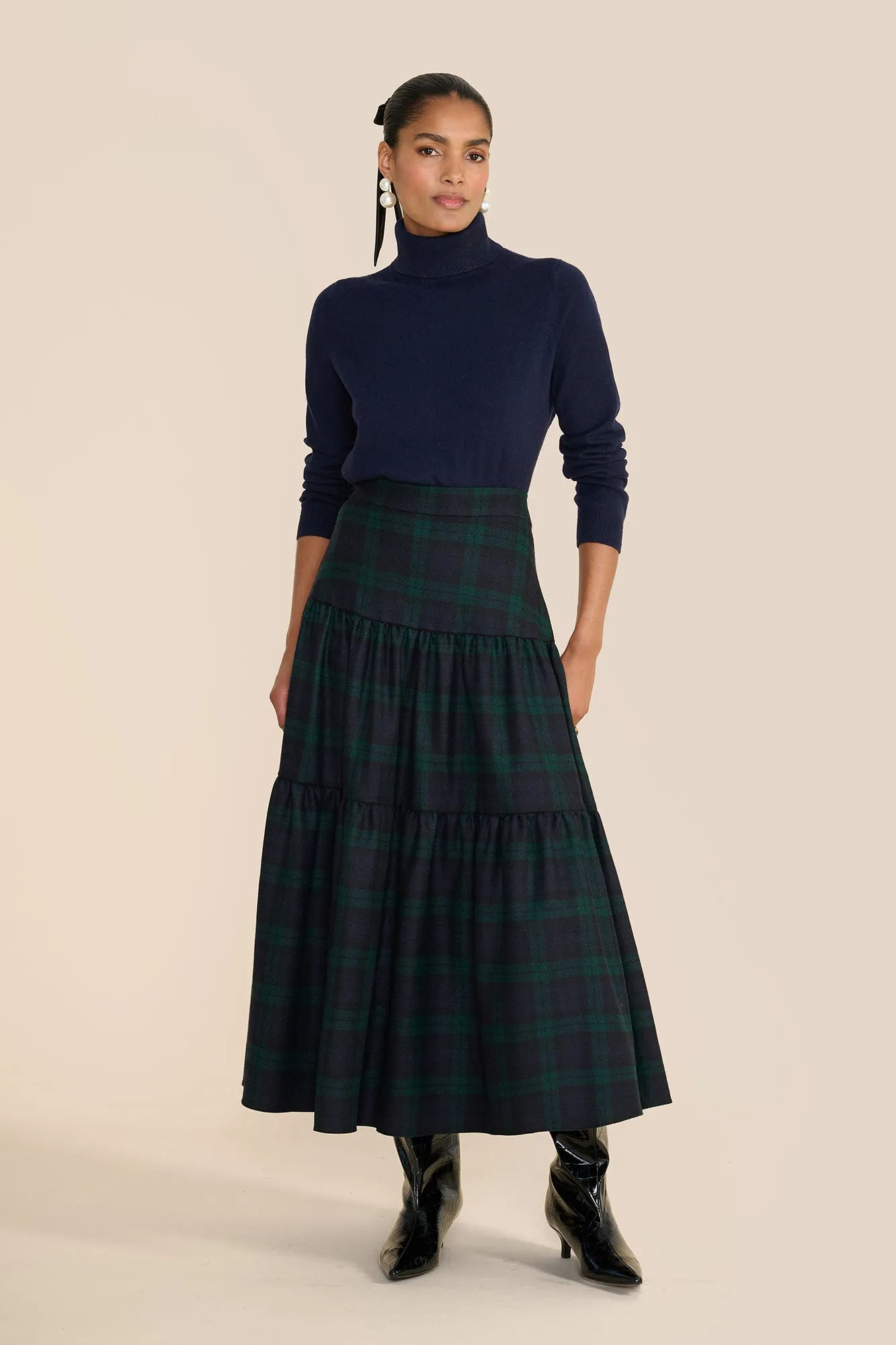 Rosa Evergreen Tartan Skirt sold by Beulah