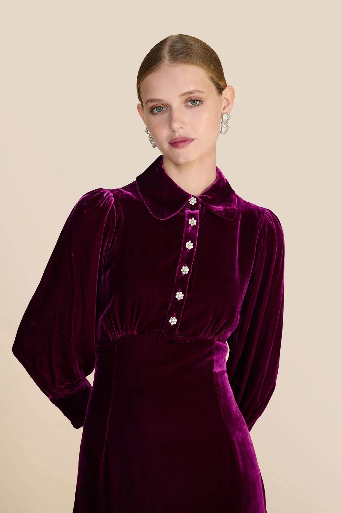 Calla Berry Velvet Dress sold by Beulah product image thumbnail 4