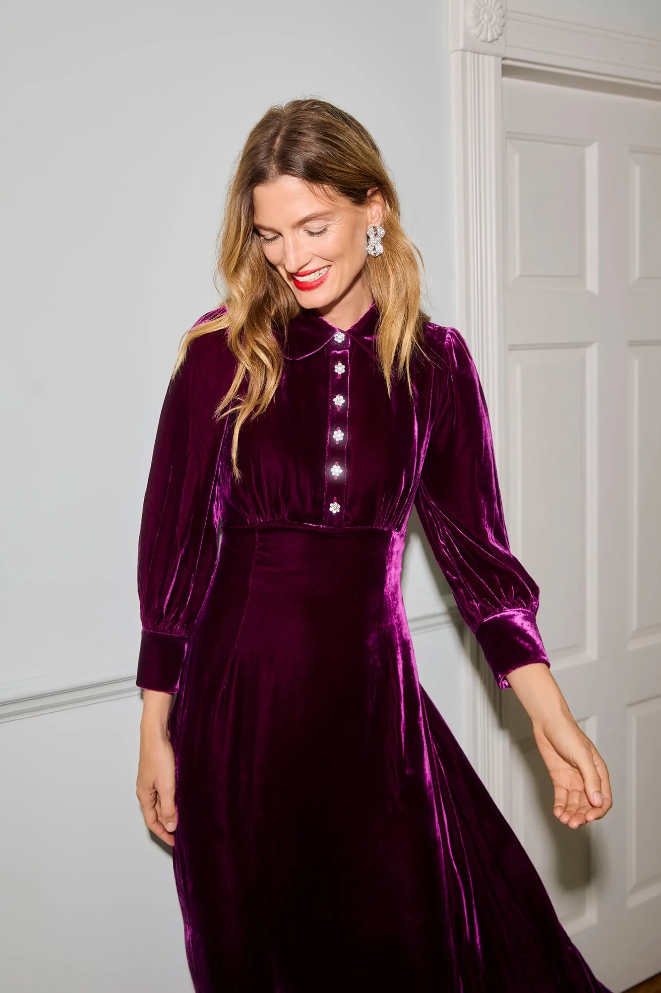 Calla Berry Velvet Dress sold by Beulah product image thumbnail 2