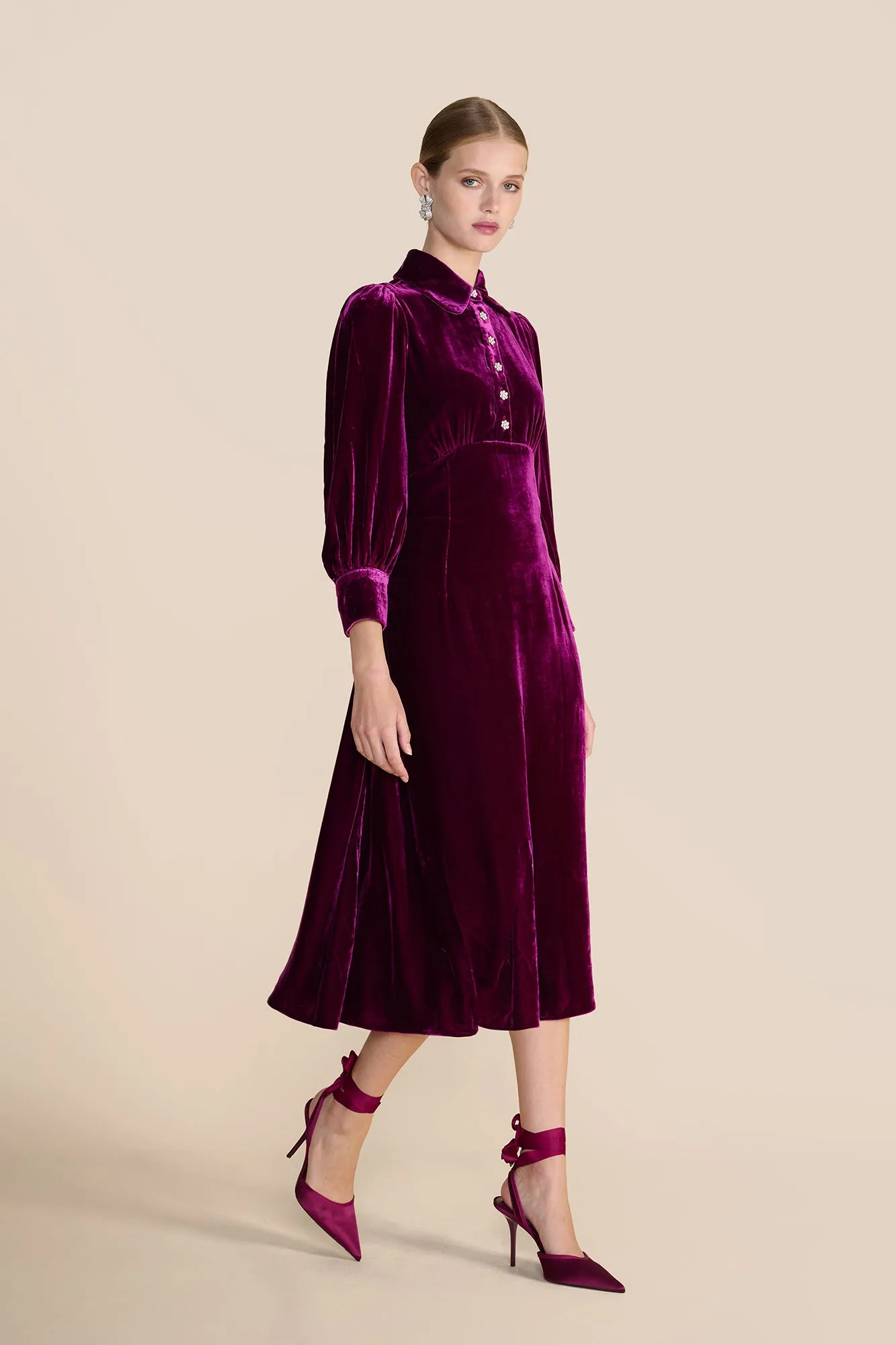 Calla Berry Velvet Dress sold by Beulah product image thumbnail 5