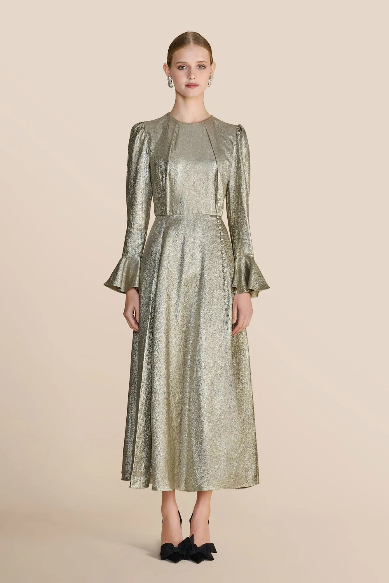 Yahvi Oyster Long Dress sold by Beulah